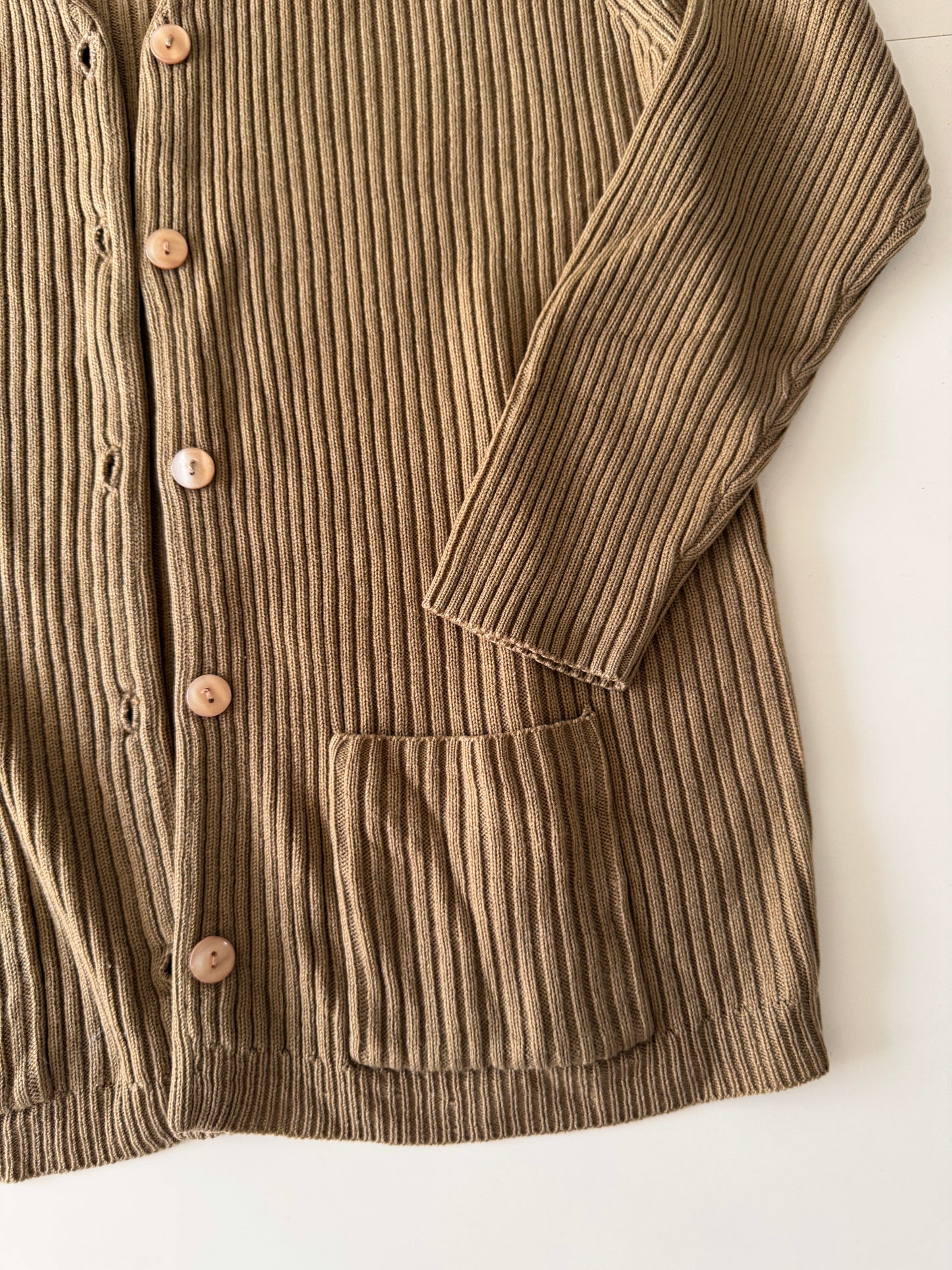 Cardigan de botones cafe, Talla L, Mujer, Forenza