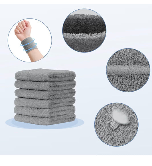 Muñequera de sudor gris