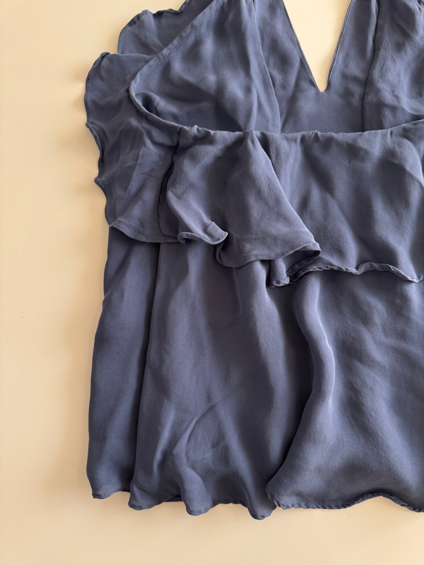 Top azul con escarolas, Talla XS, Mujer, L'Agence