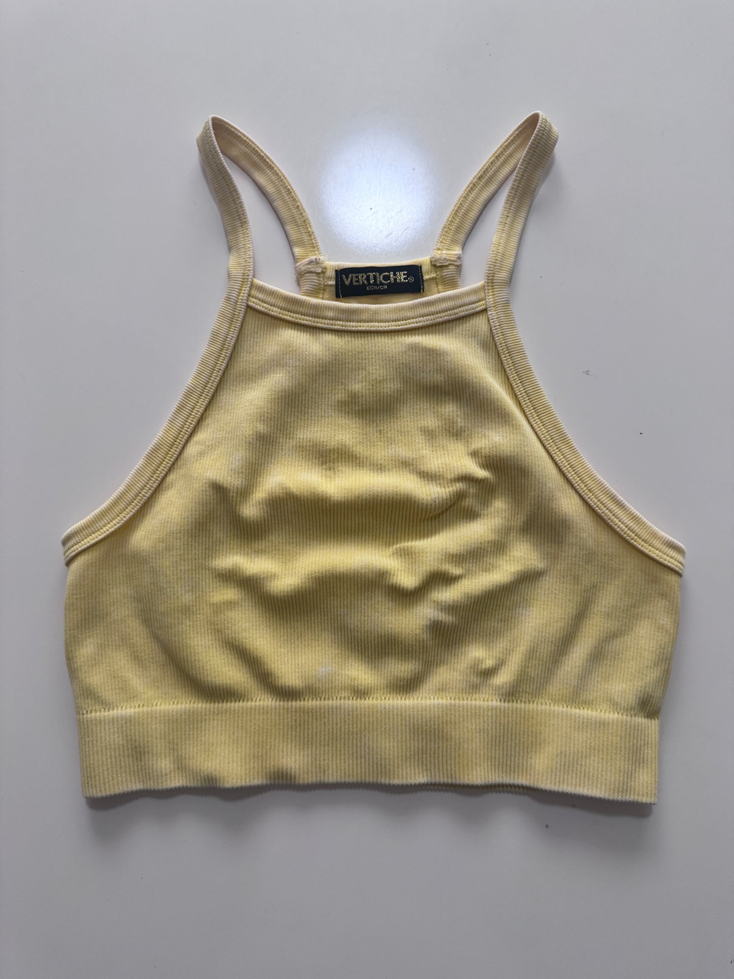 Crop top amarillo, Talla Xs, Mujer