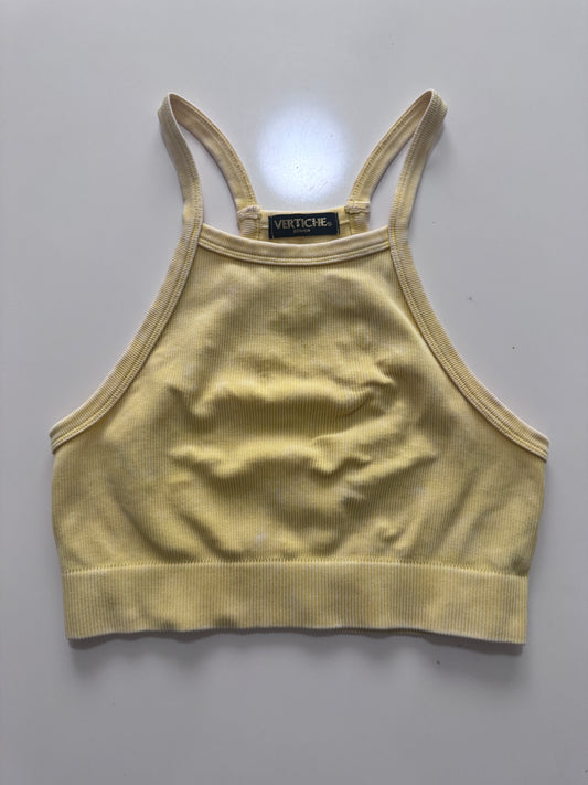 Crop top amarillo, Talla Xs, Mujer