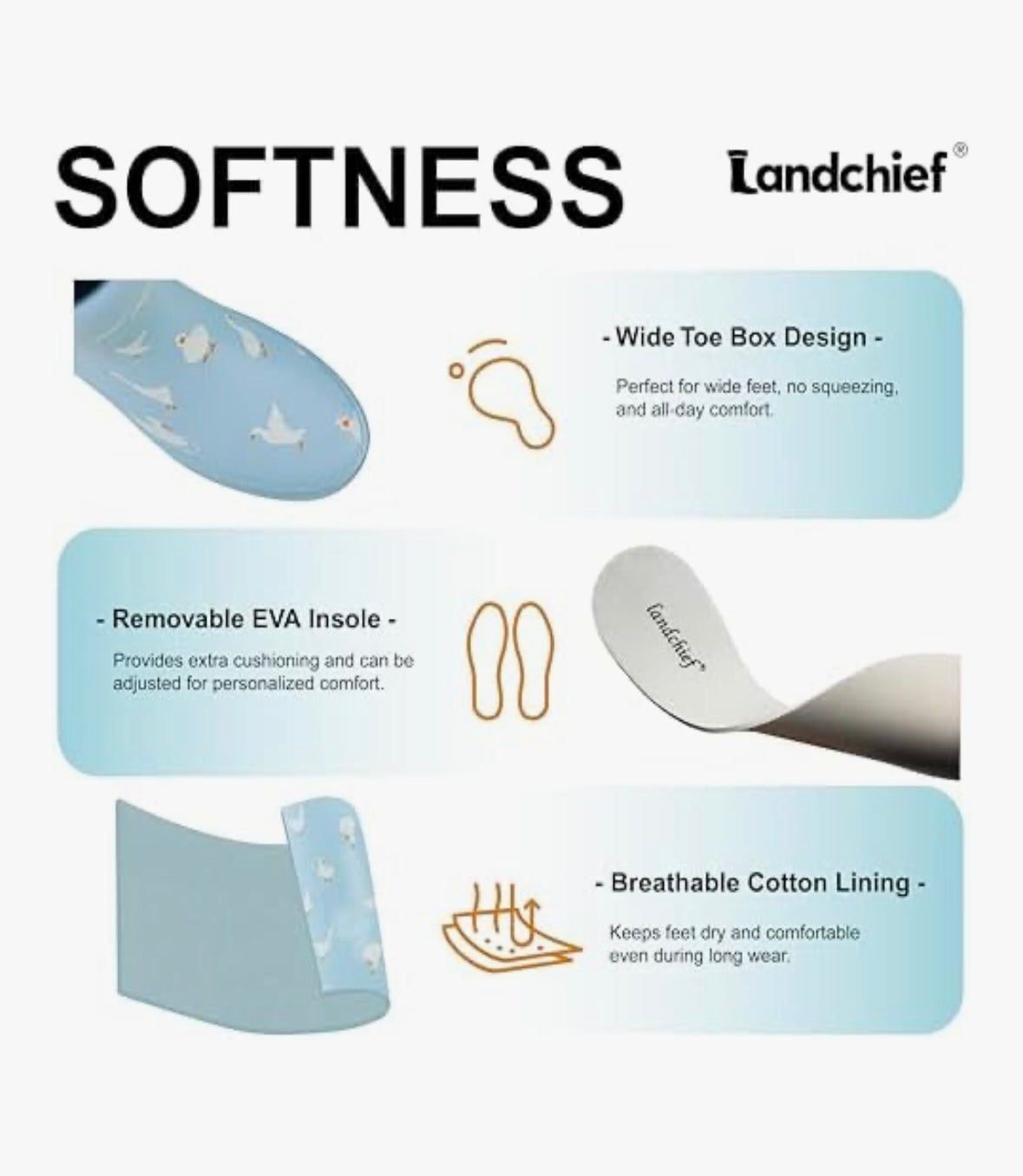 Botas de lluvia para jardín, Mujer, Talla 7usa, Landchief