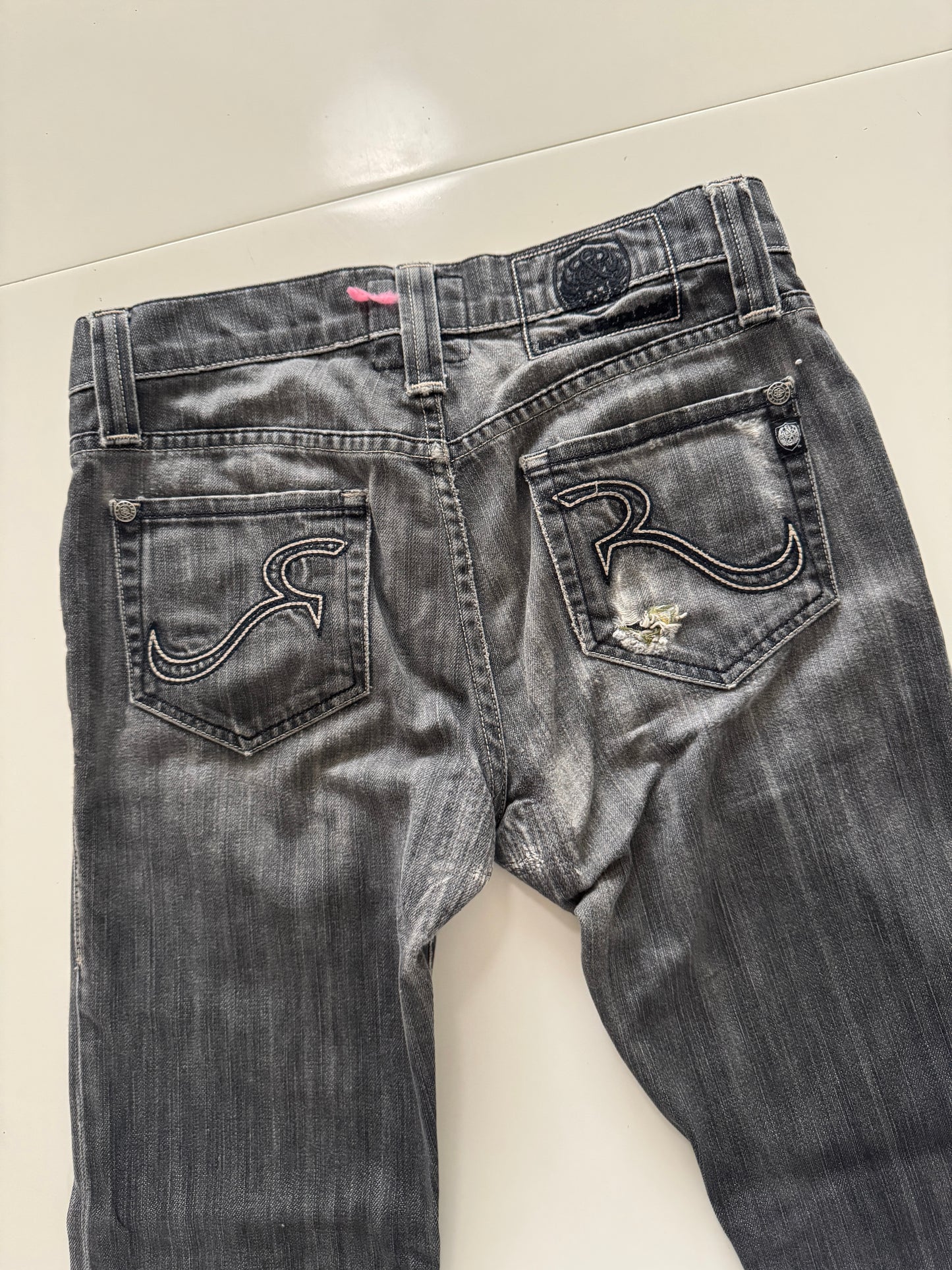 Jeans reparados grises, Talla 30, Hombre