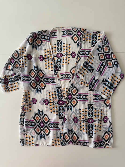 Sobretodo estampado tribal blanco, Unitalla