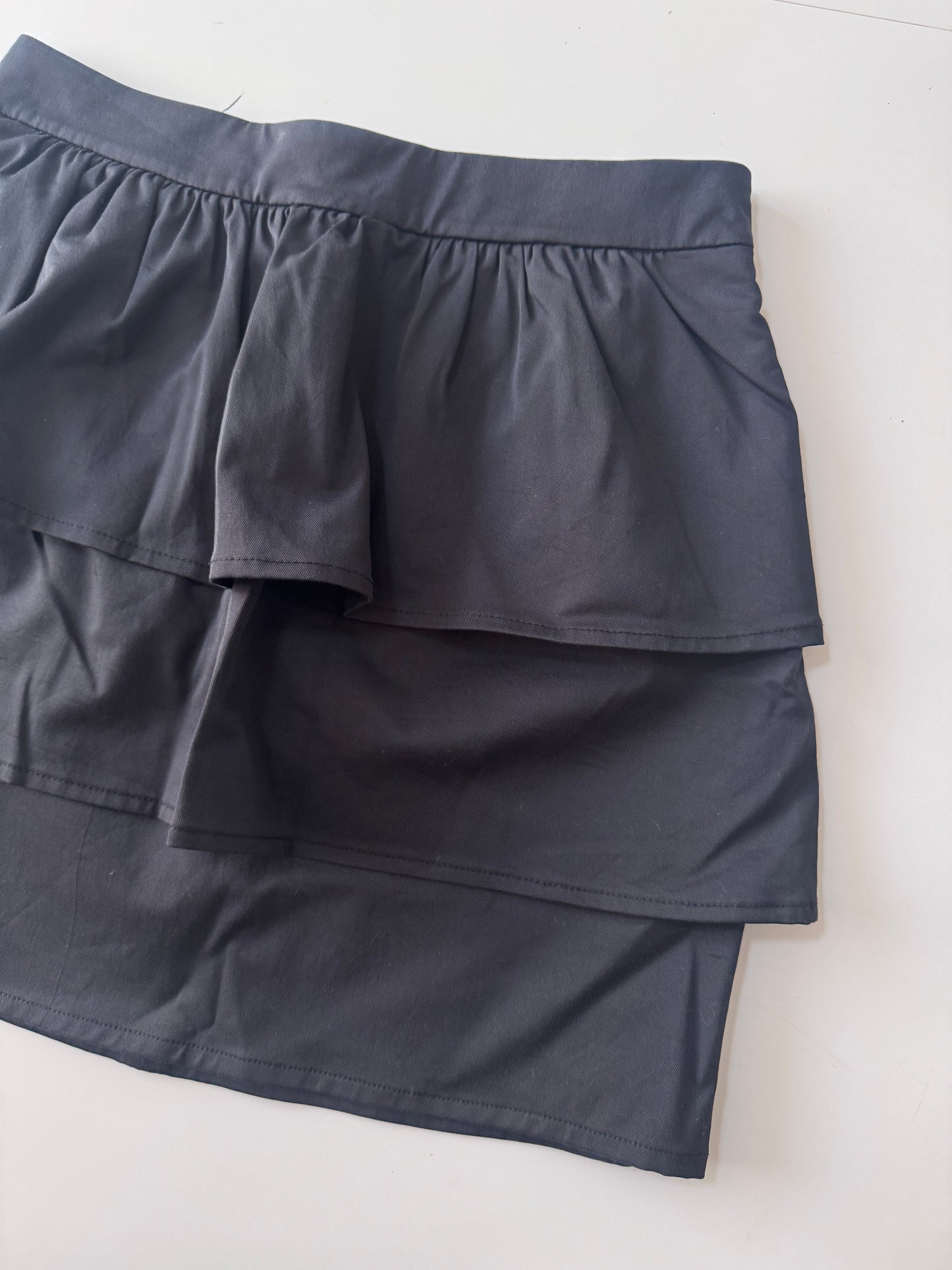 Falda negra con peplum, Talla 8 Usa, 38 Eur, Mujer, H&M