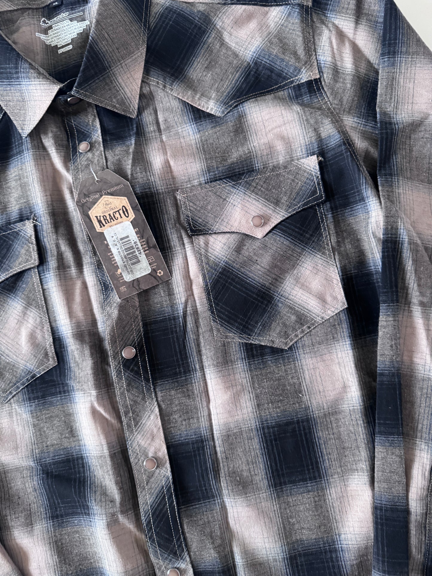 Camisa vaquera café, Talla XL, Hombre, Kracto