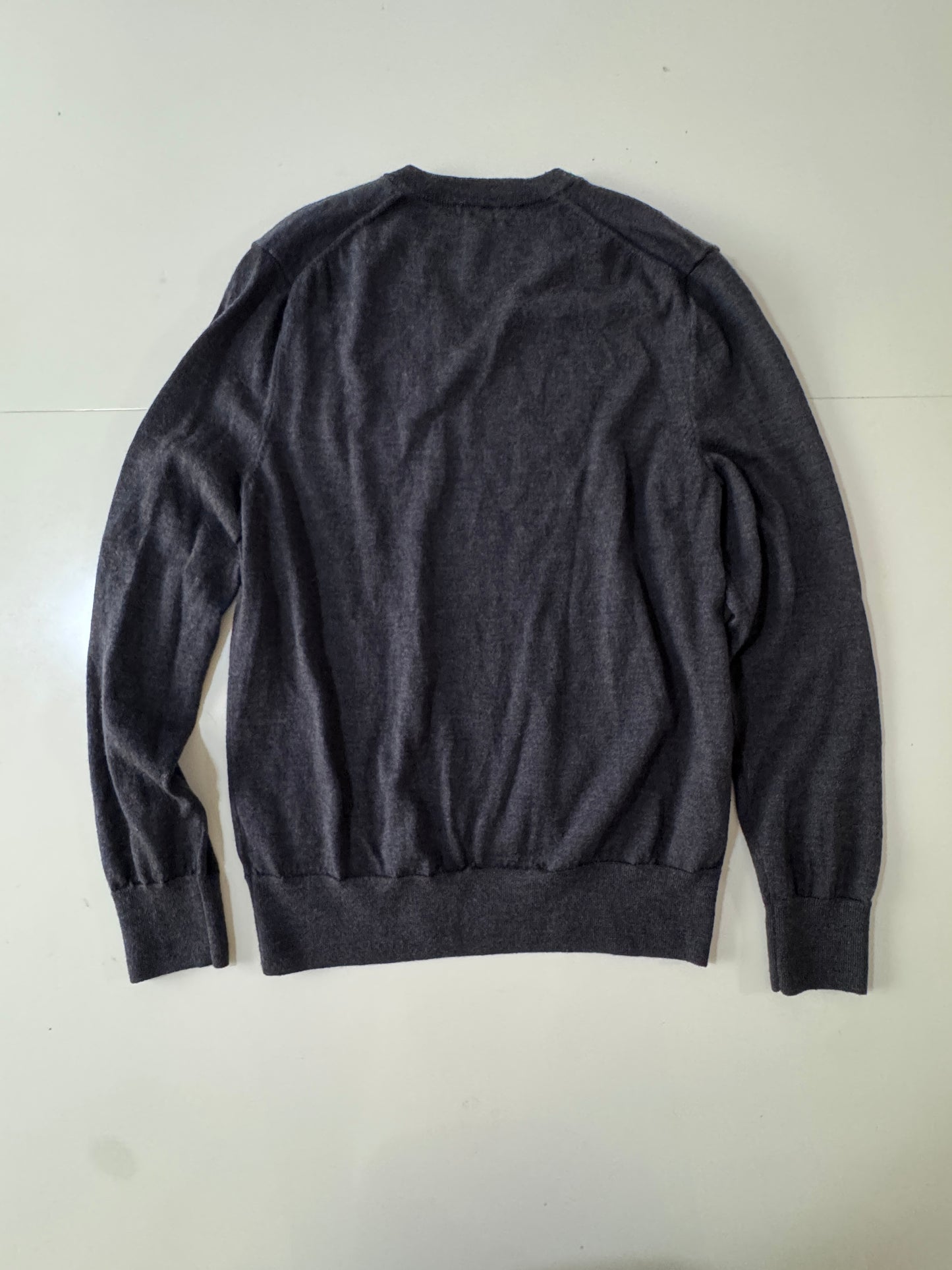 Sweater gris 100% Merino, Talla M, Hombre, Brooks Brothers