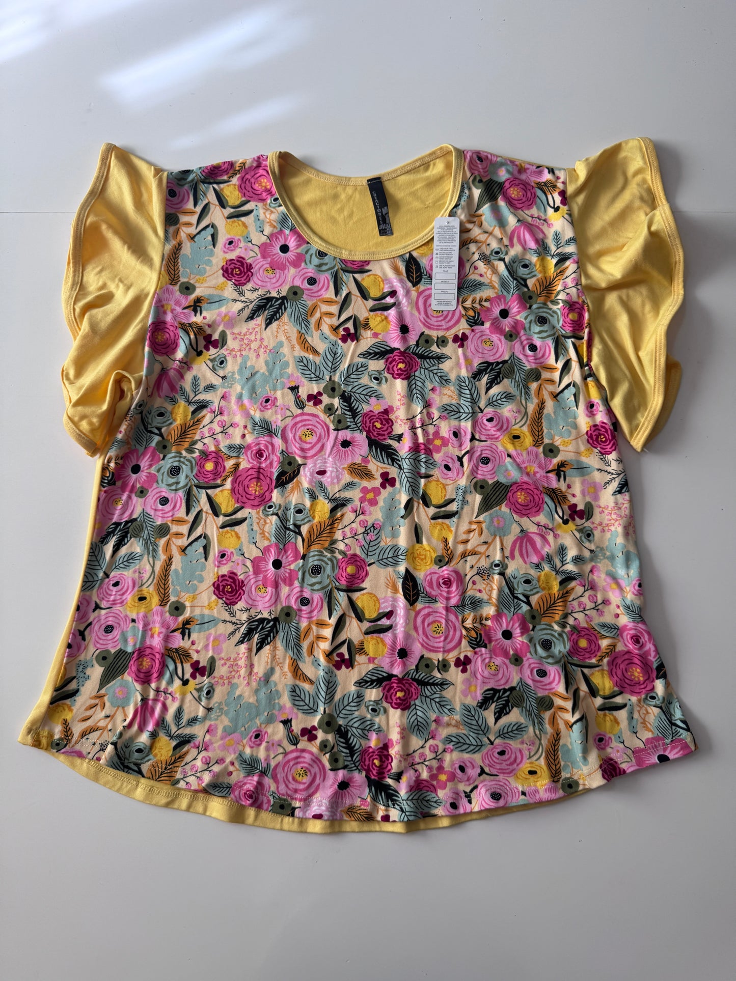 Playera estampada amarilla, Talla M/L, Mujer, Creaciones HR