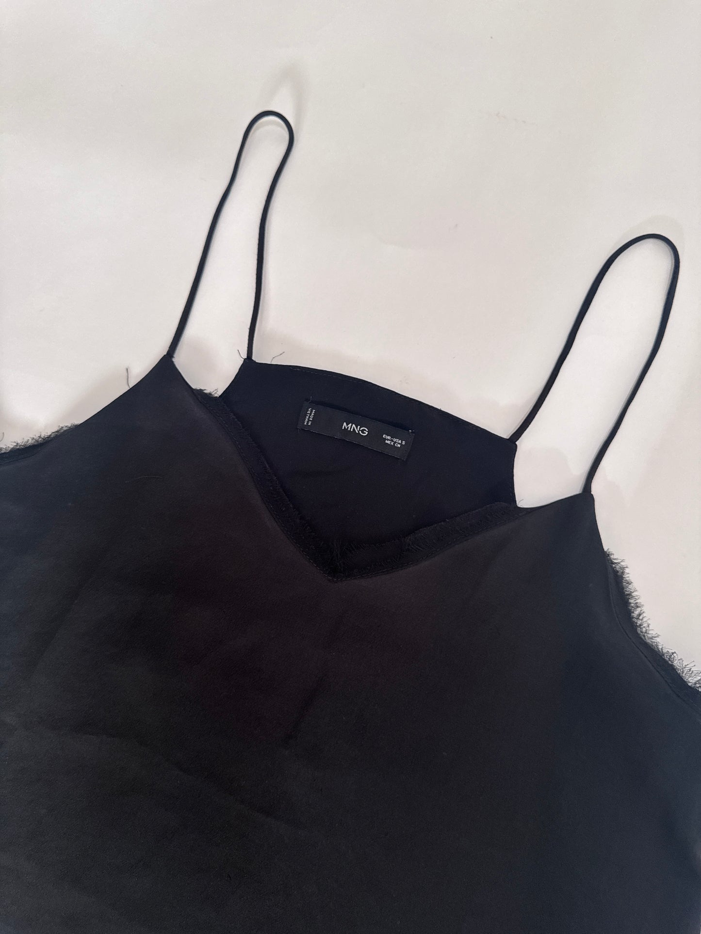 Top de tirantes negro, Talla S, Mujer, Mango