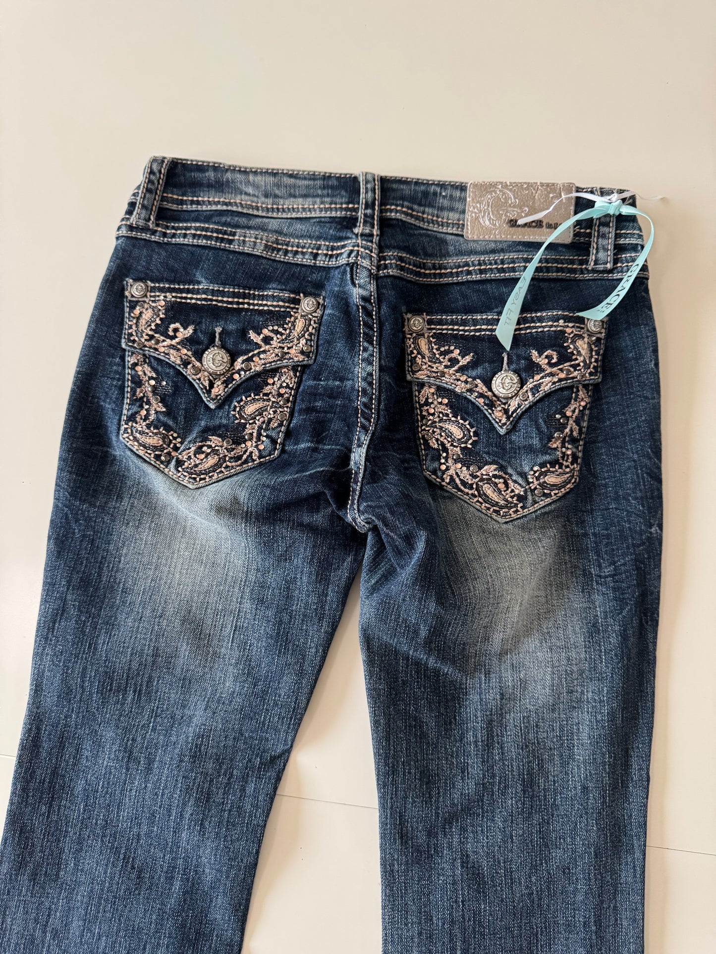 Jeans vaqueros con aplicaciones, Talla 27, Mujer, Grace