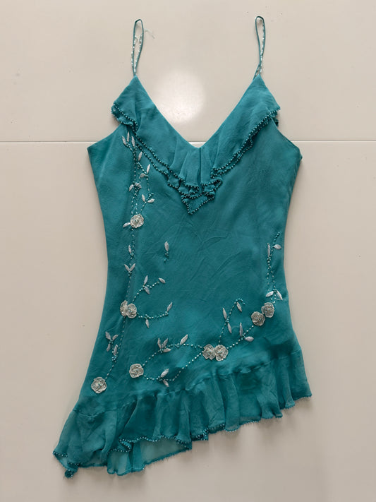 Top lencero turquesa, Talla 4,S, Mujer, ECI