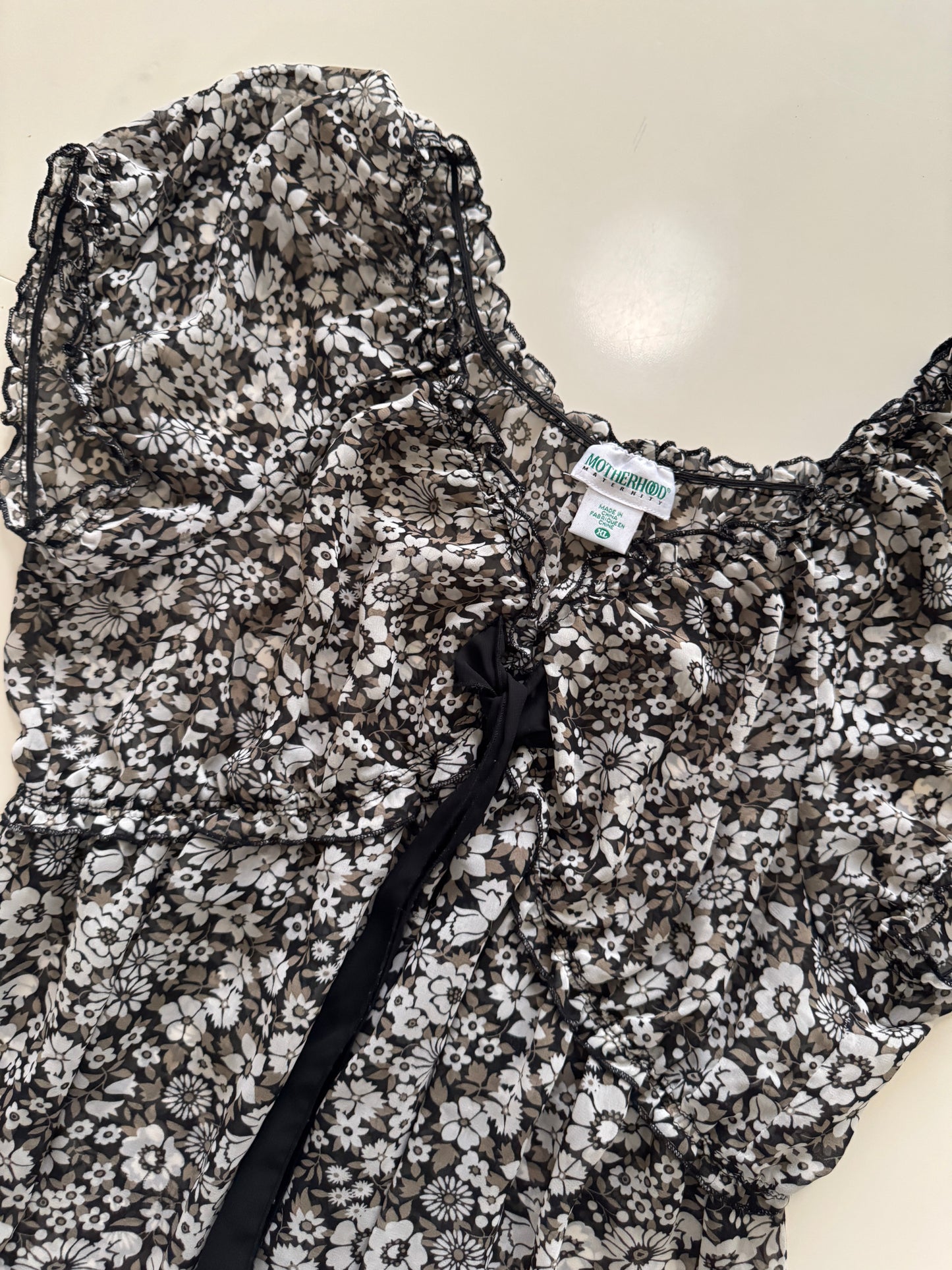 Blusa traslúcida estampada, Talla XL, Mujer, Motherhood