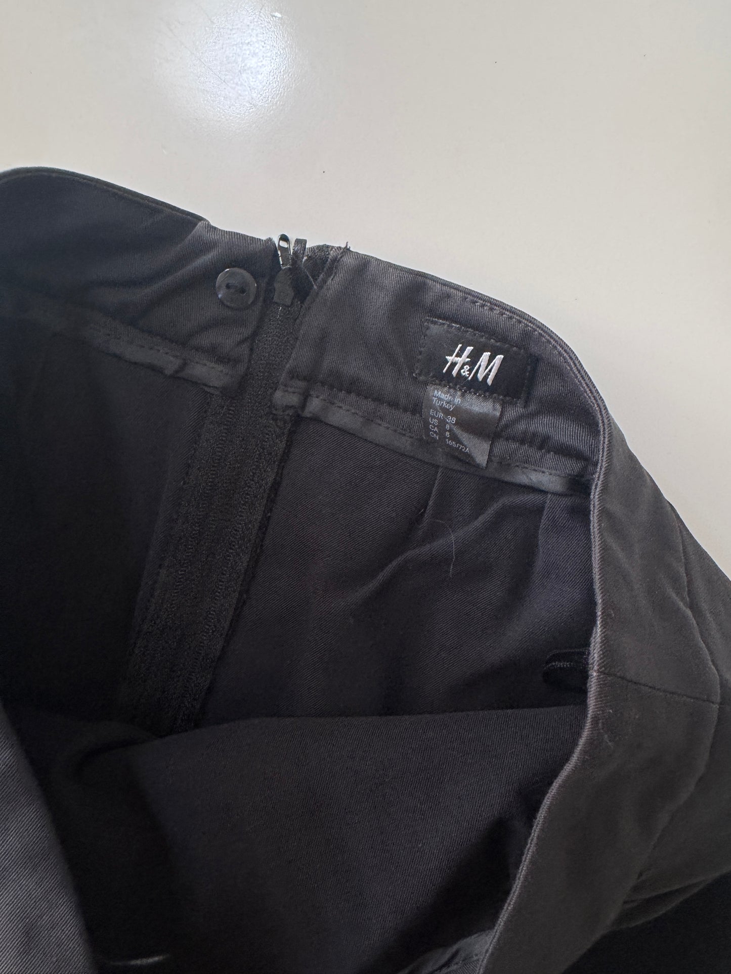 Falda negra con peplum, Talla 8 Usa, 38 Eur, Mujer, H&M