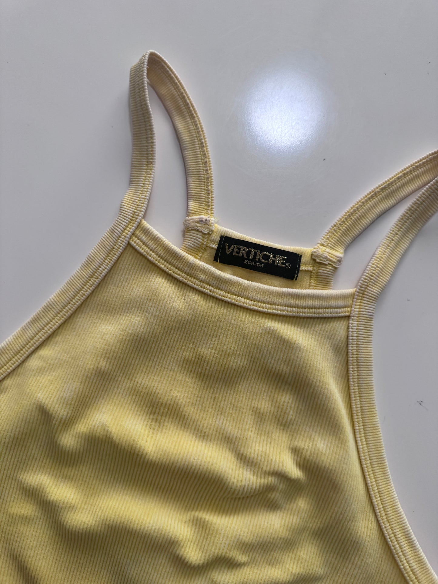 Crop top amarillo, Talla Xs, Mujer