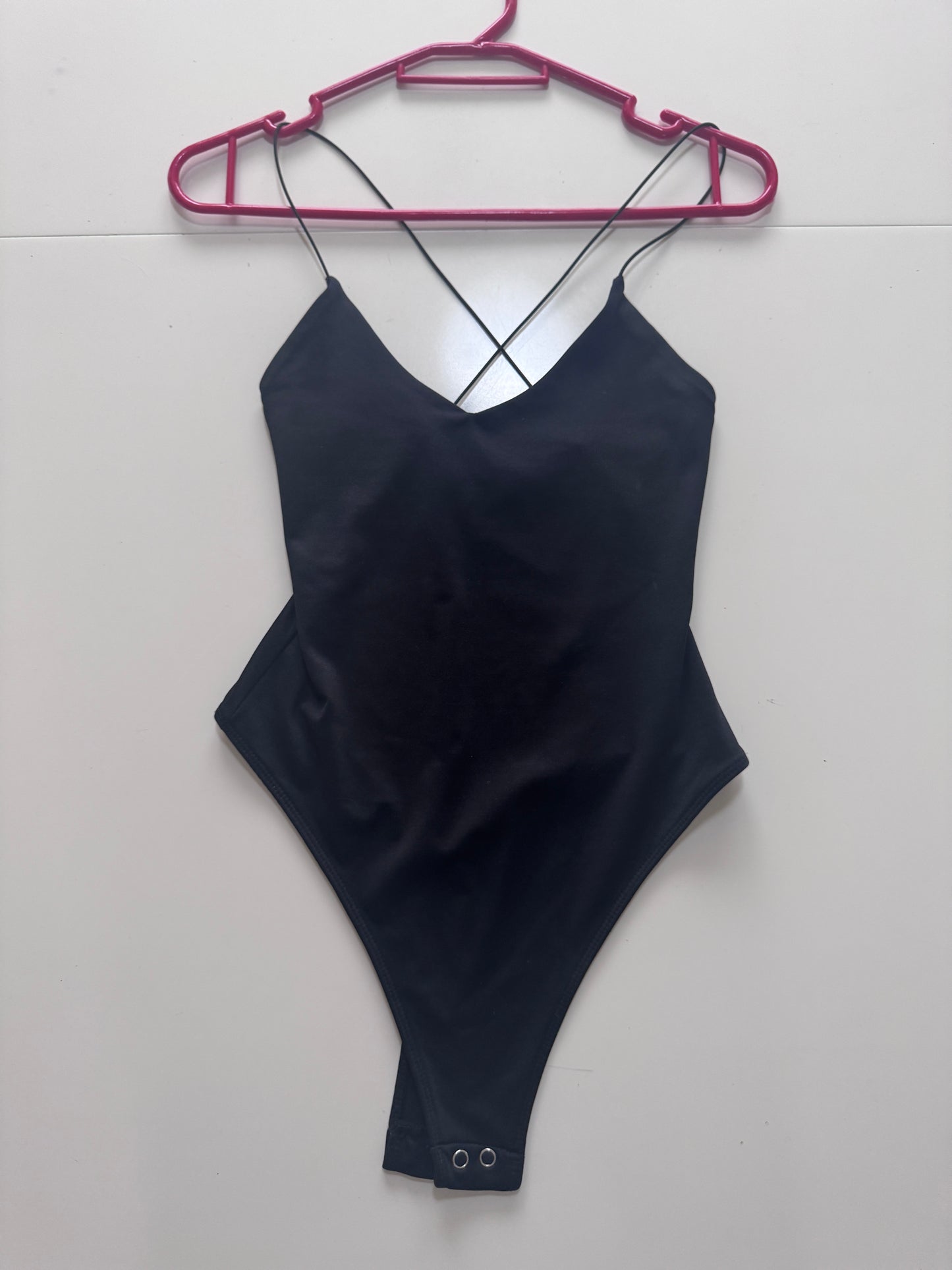 Panty blusa negra, Talla Xs, Mujer, Bershka