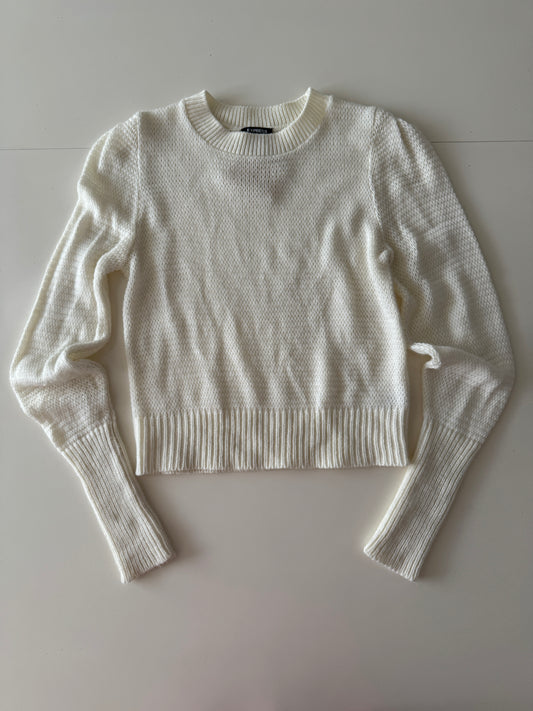Sweater blanco de punto tejido, Talla XS, Mujer, Express