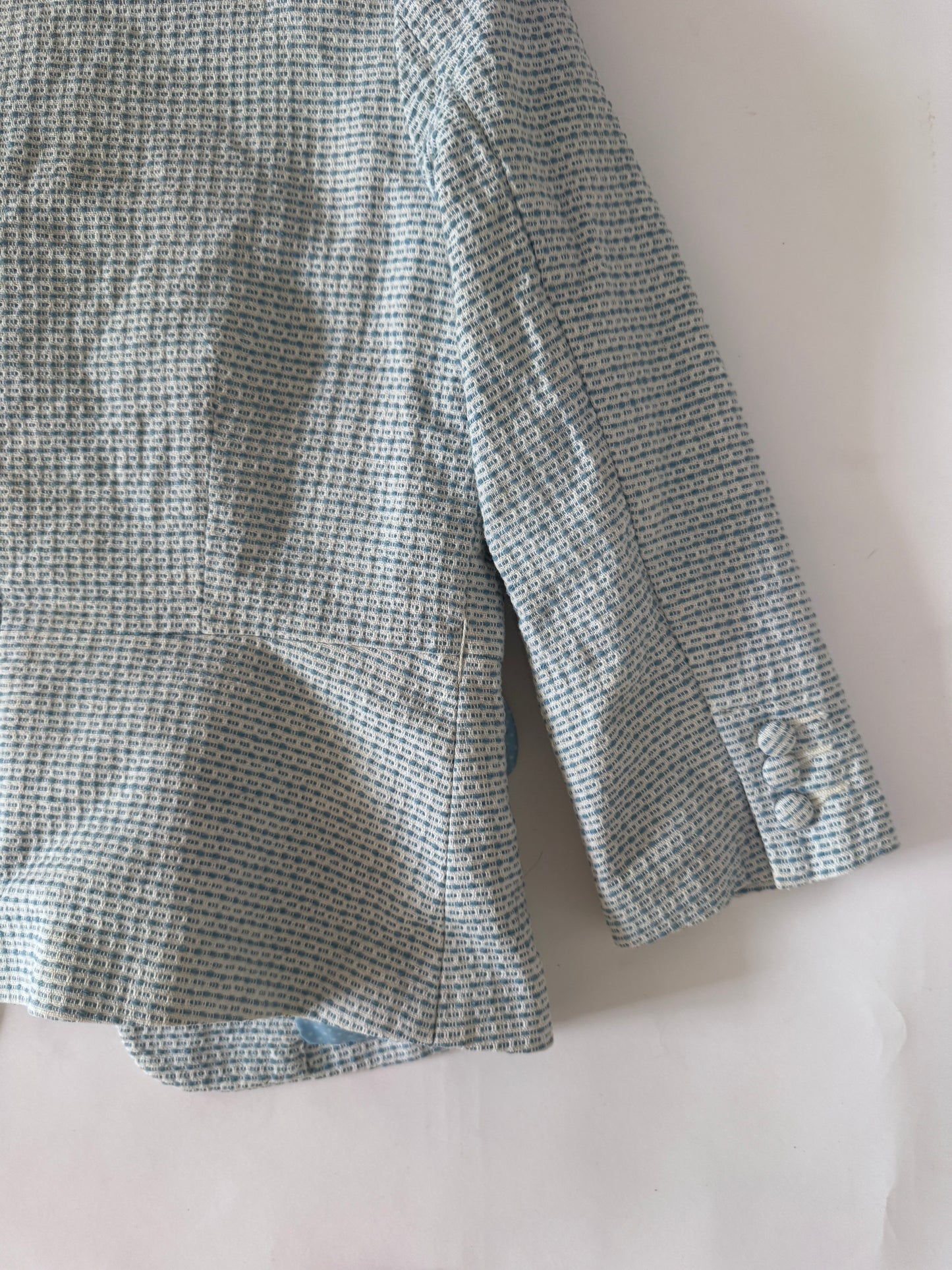 Blazer manga 3/4 Celeste, Talla S, Mujer, Old Navy