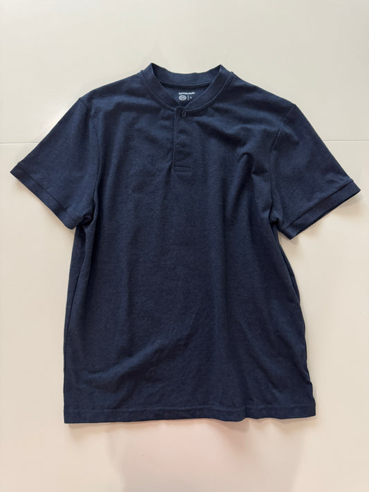 Polo azul, cuello mao, Talla L, Hombre, C&A