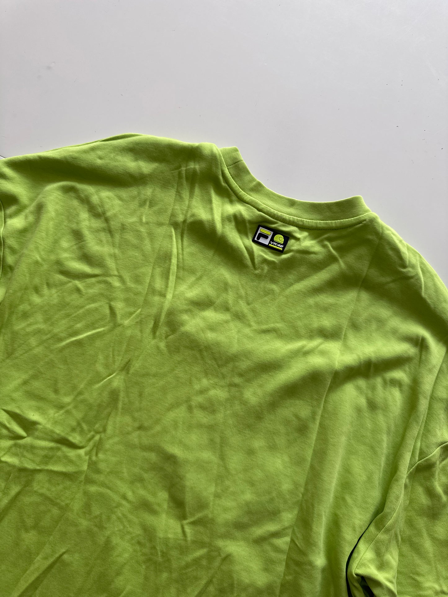 Playera verde limon estampada, Talla S, Hombre, Fila