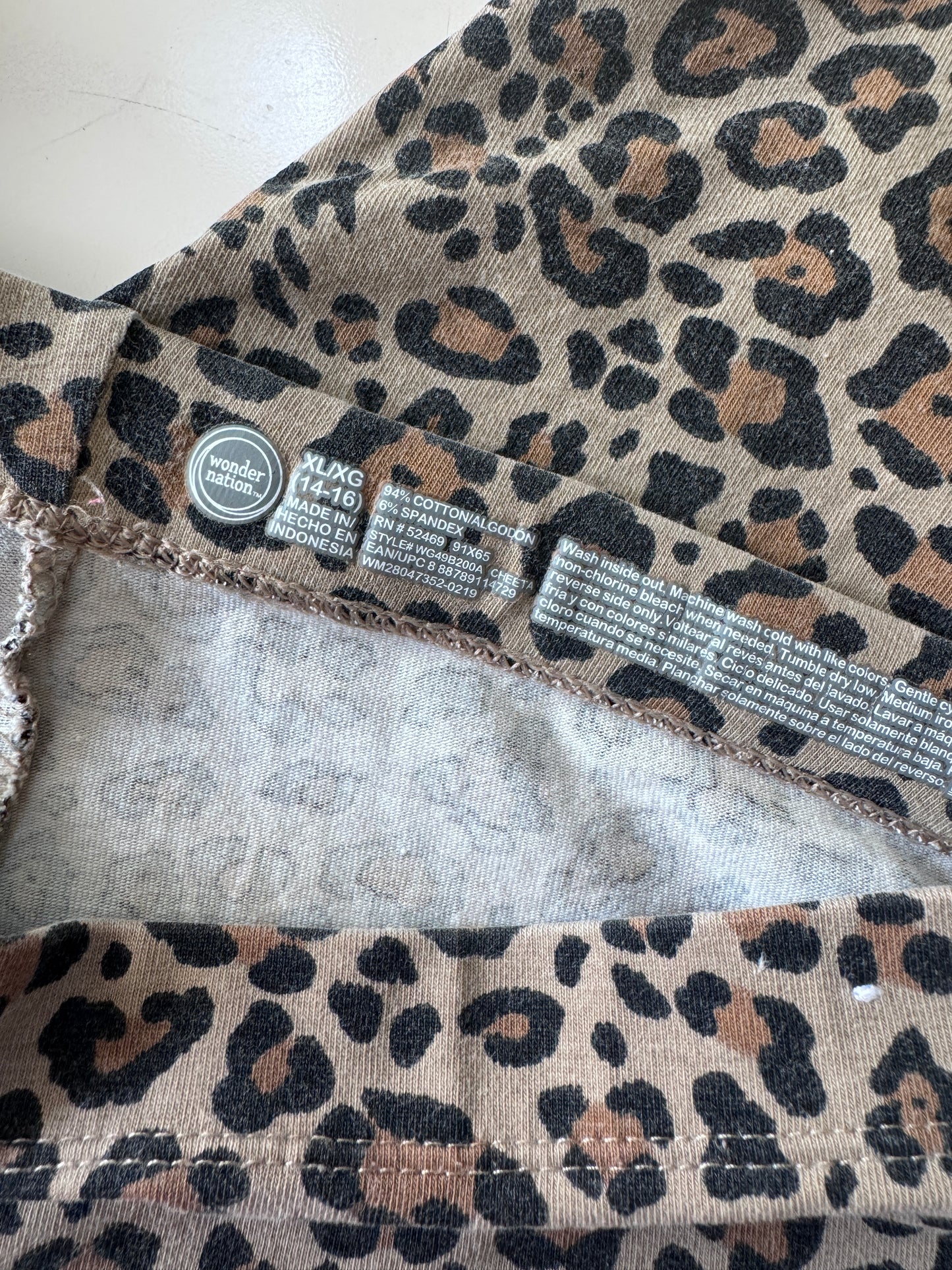Leggins animal print, Talla Xl (14-16) niña, Wonder nation