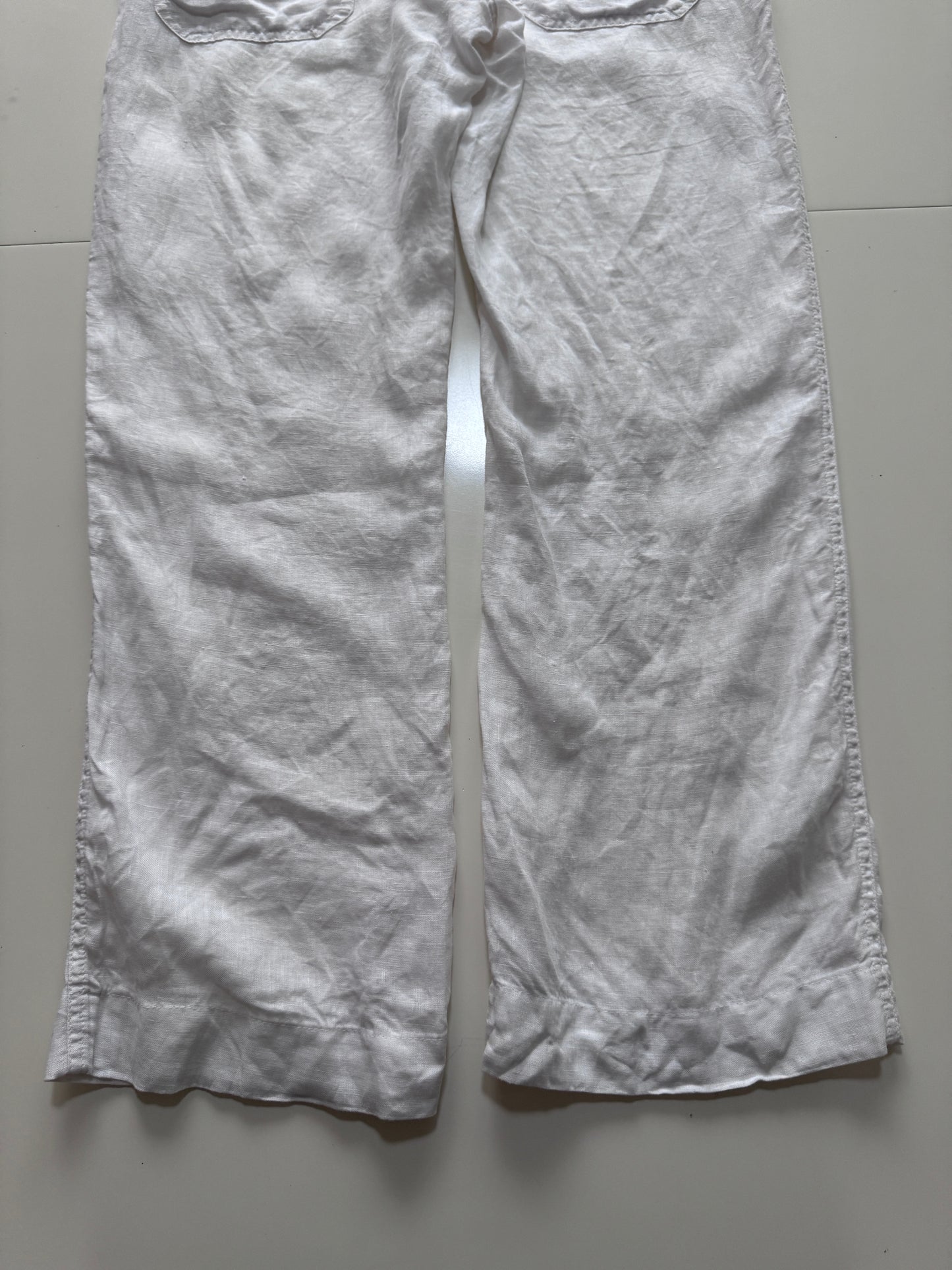 Pantalones blancos de lino, Talla Xs, Mujer, Allen allen