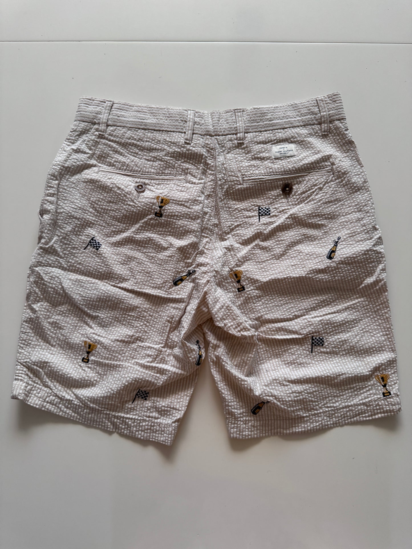 Shorts de pique bordado, Talla 30, Hombre, Tommy Hilfiger