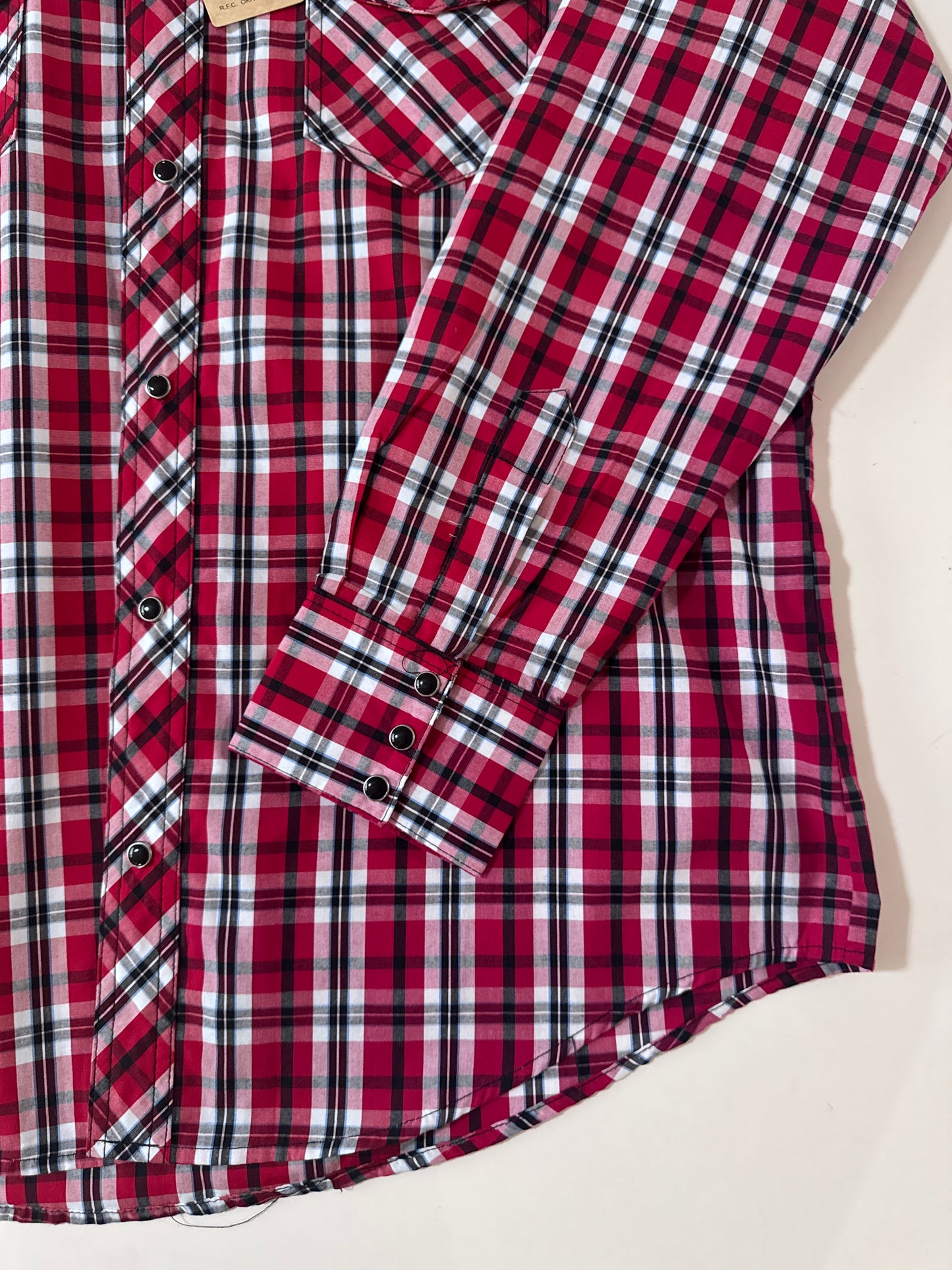 Camisa vaquera cuadros rojos, Talla 42,L, Hombre, Kracto