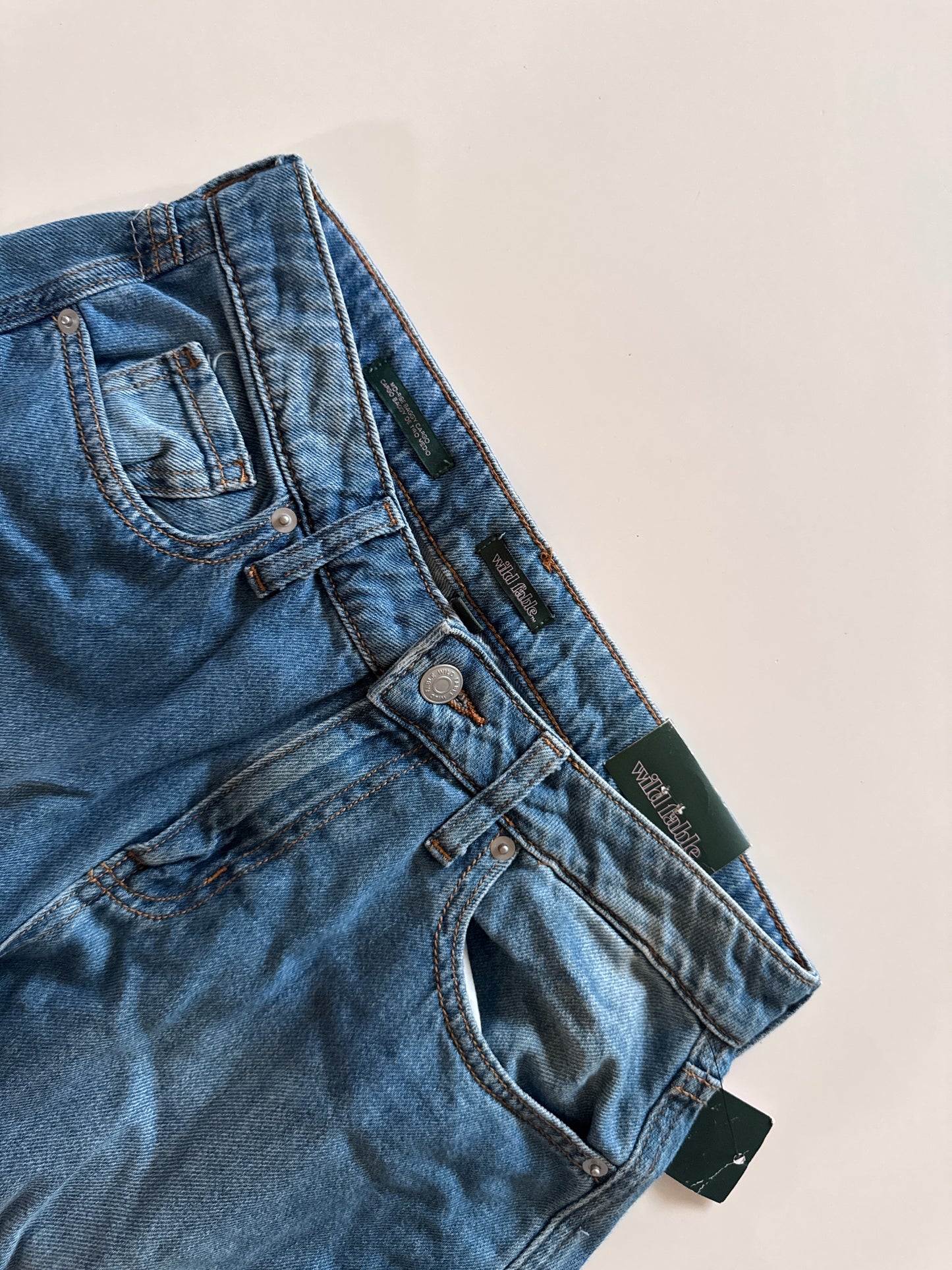 Jeans cargo azules, Talla 2R, Mujer, Wild fable