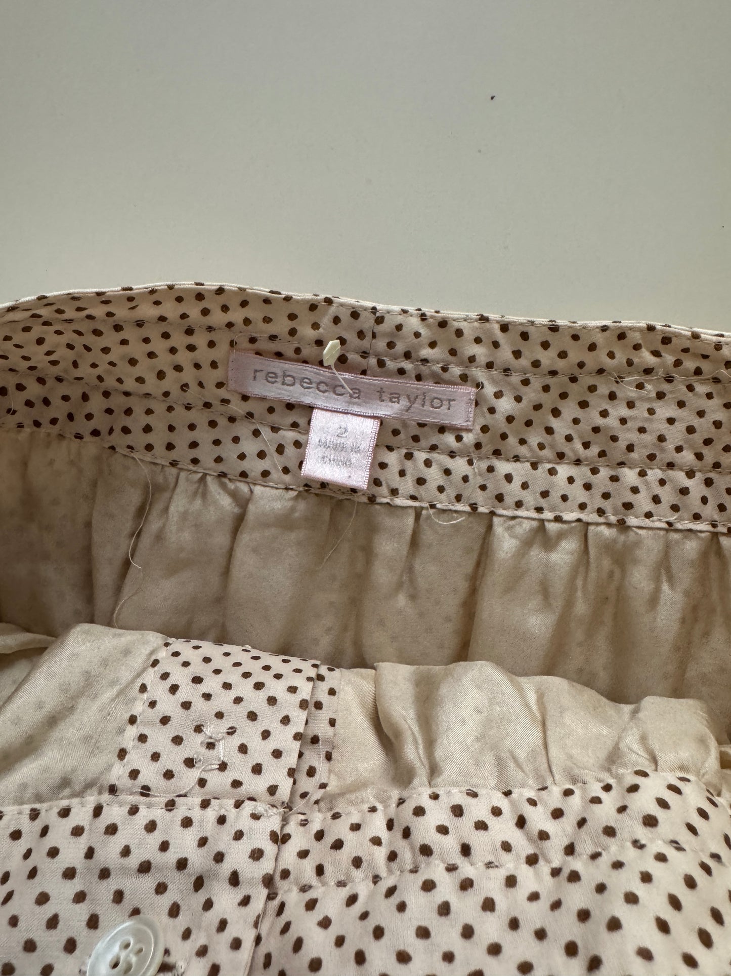 Falda de lunares beige, Talla 2, Mujer, Rebecca Taylor