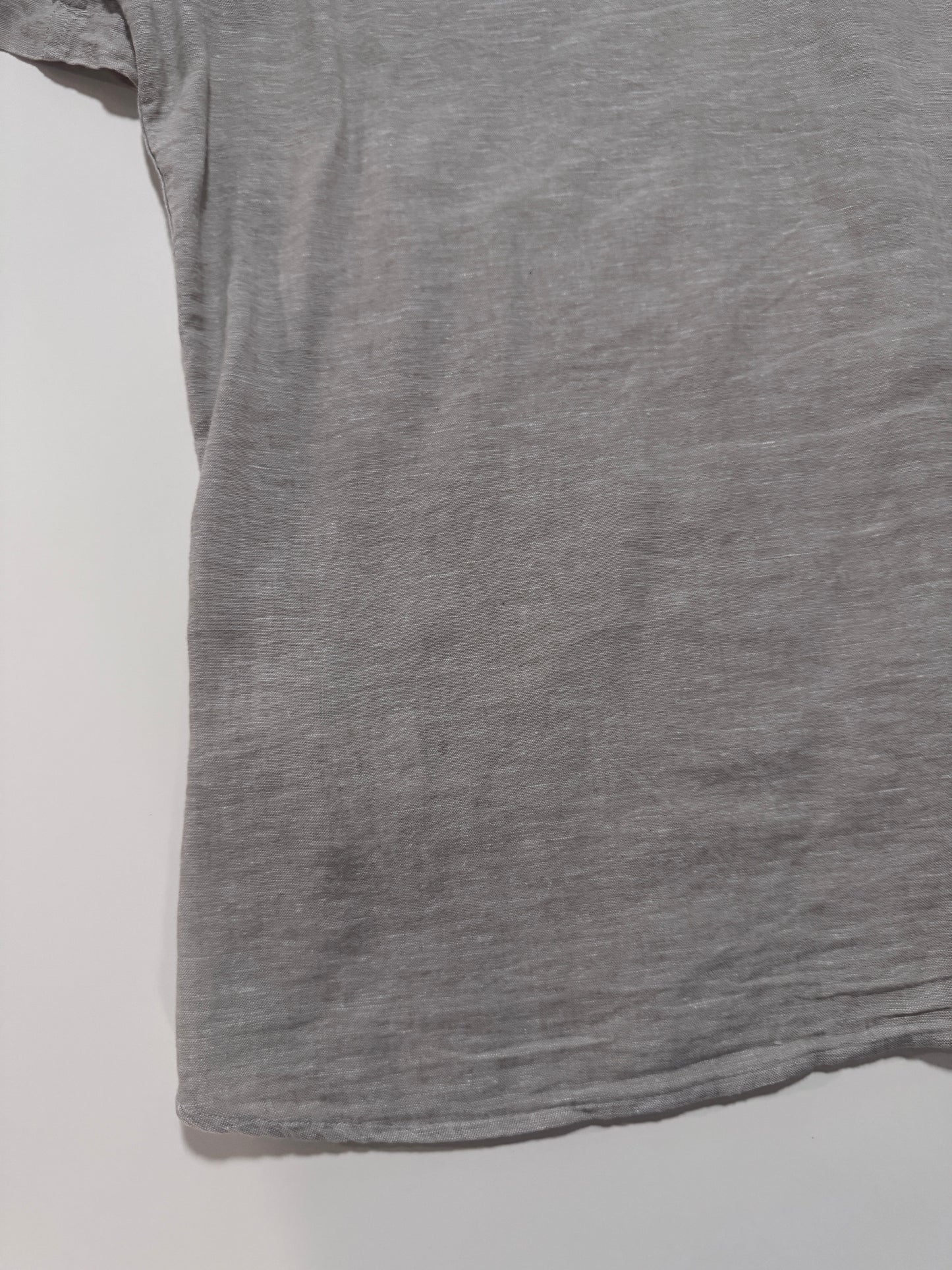 Camisa de lino beige, Talla M, Hombre, Perry Ellis