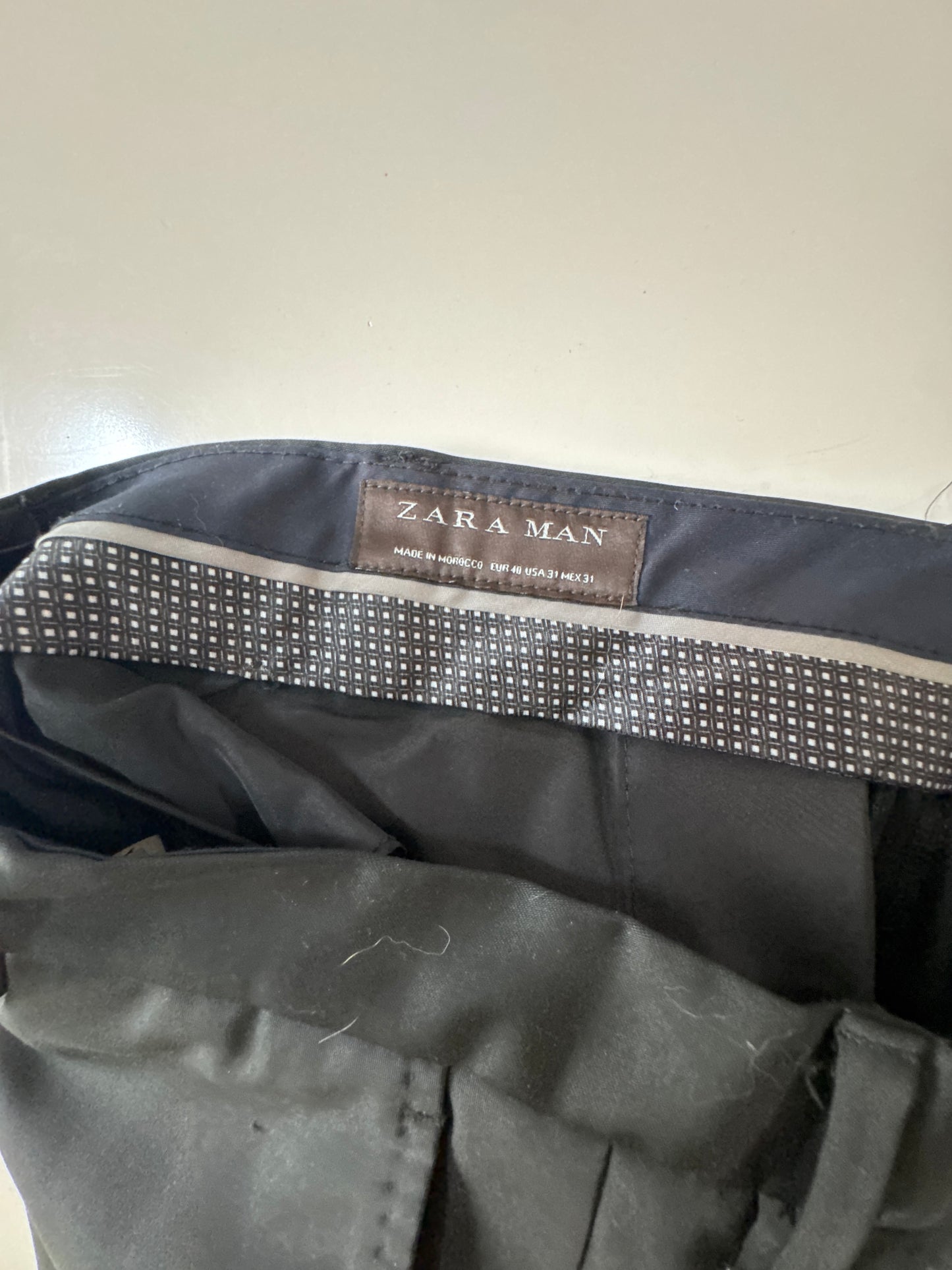Pantalones de vestir negros, Talla 31, Hombre, Zara Man