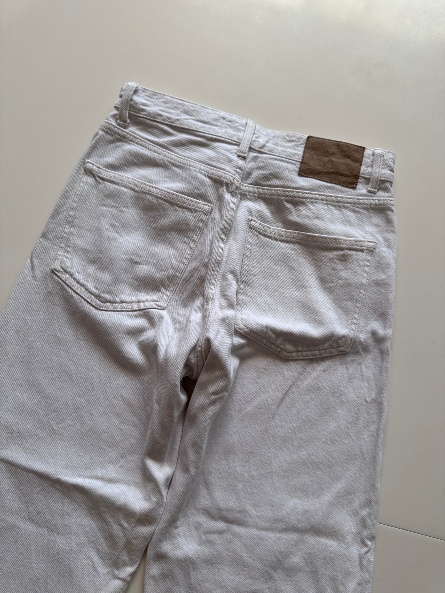 Jeans anchos blancos, Talla 28, Mujer, Bershka