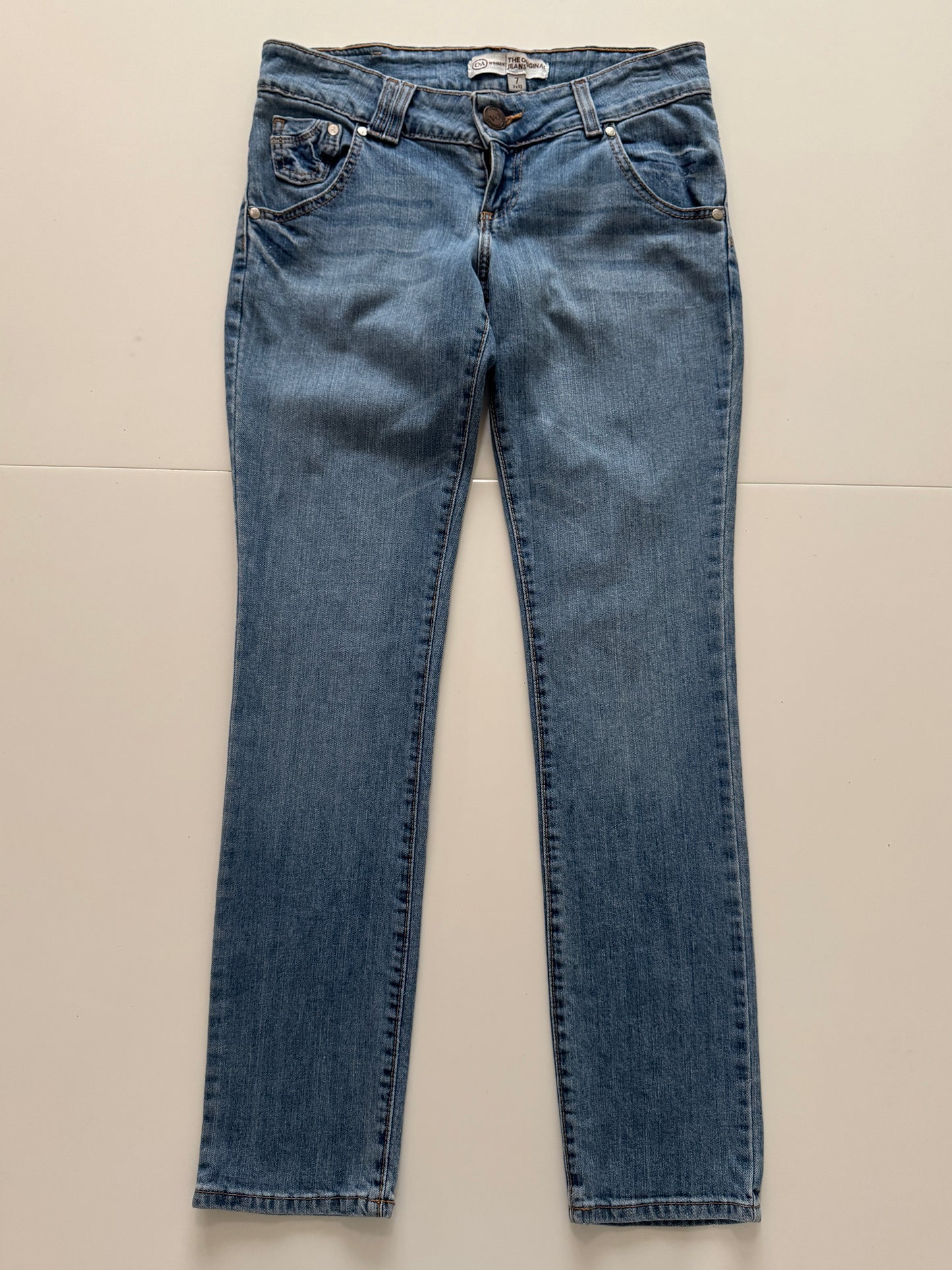 Jeans low rise, Talla 7x32, Mujer