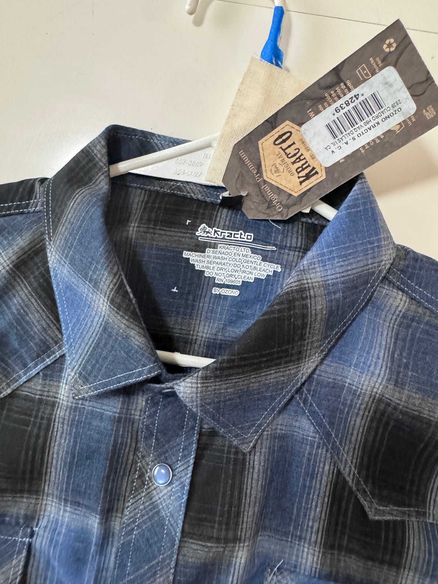Camisa vaquera azul, Talla Xl, Hombre, Kracto