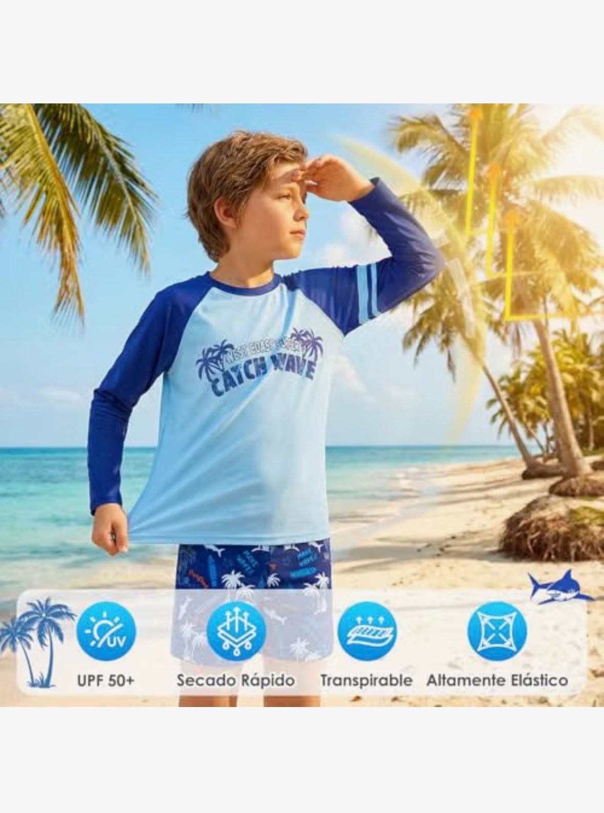 Traje baño 3 piezas, Niño, Talla 12-13años
