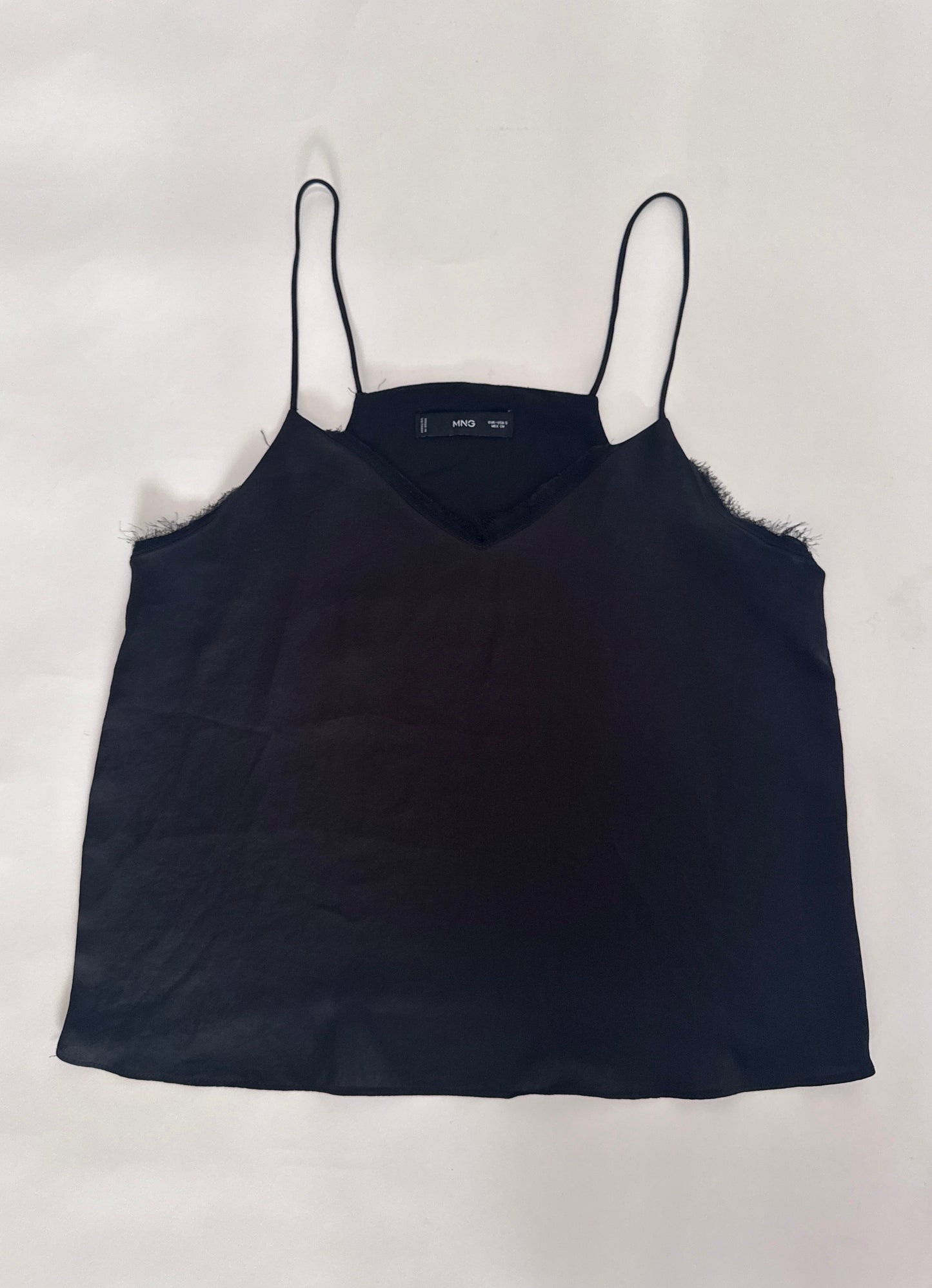 Top de tirantes negro, Talla S, Mujer, Mango