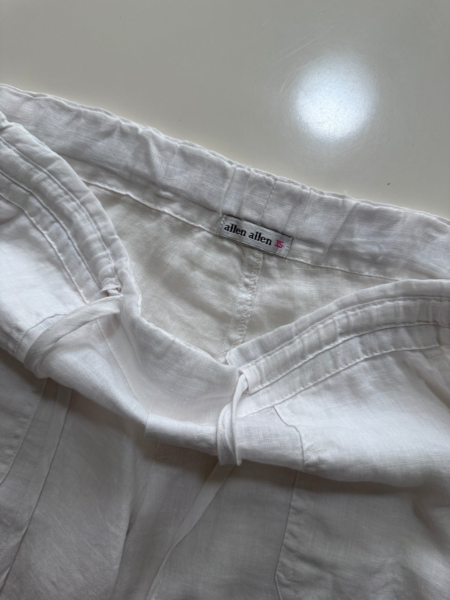 Pantalones blancos de lino, Talla Xs, Mujer, Allen allen
