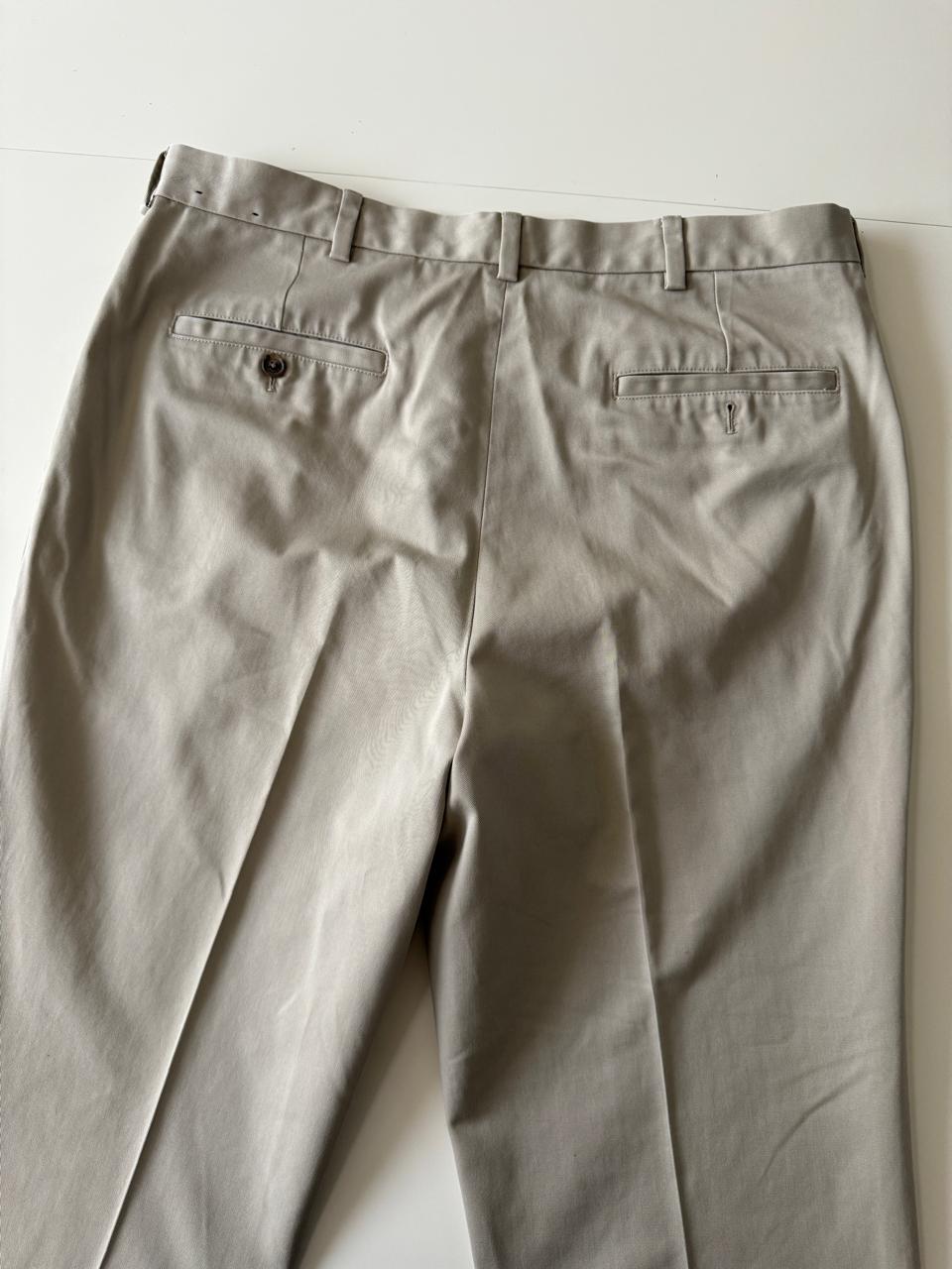 Pantalones de pinzas beige, Talla 38 x 30, Hombre