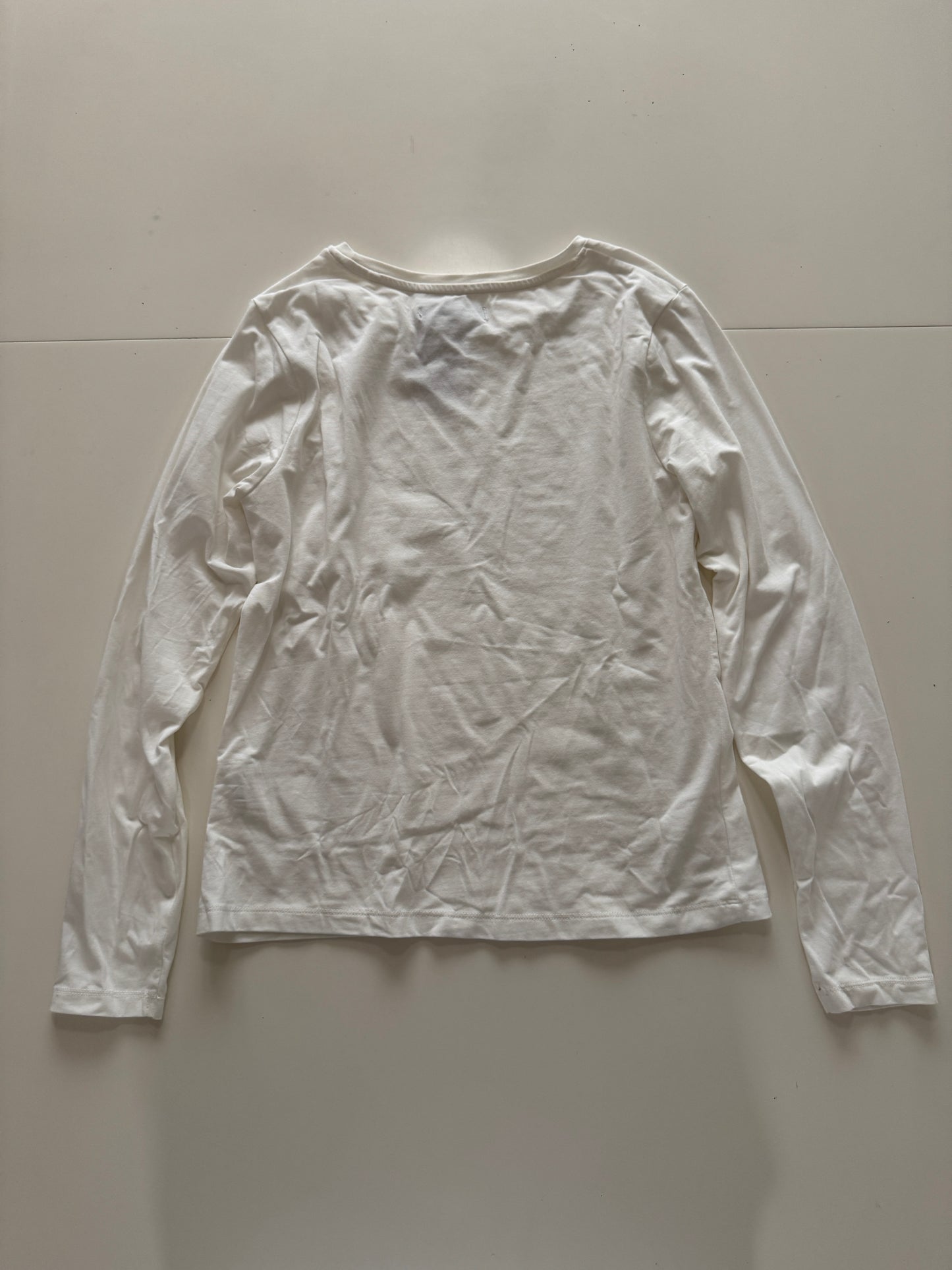 Playera manga larga blanca, Talla L, Mujer, C&A