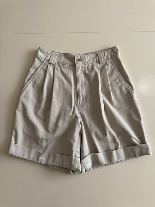 Shorts beige con pinzas, Talla 6, S/M, Mujer, Savane Sportwear