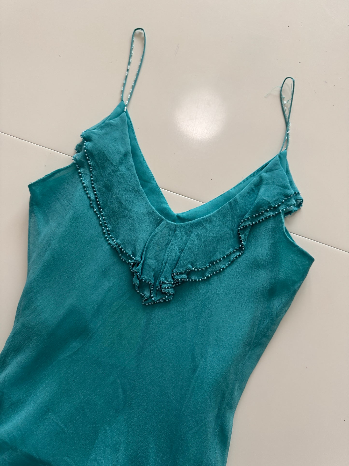 Top lencero turquesa, Talla 4,S, Mujer, ECI