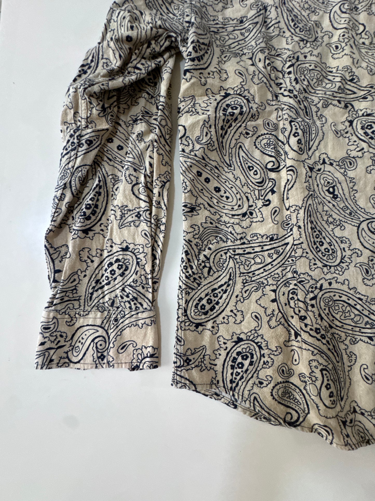 Camisa de lino estampado, Talla 5xl, Mujer