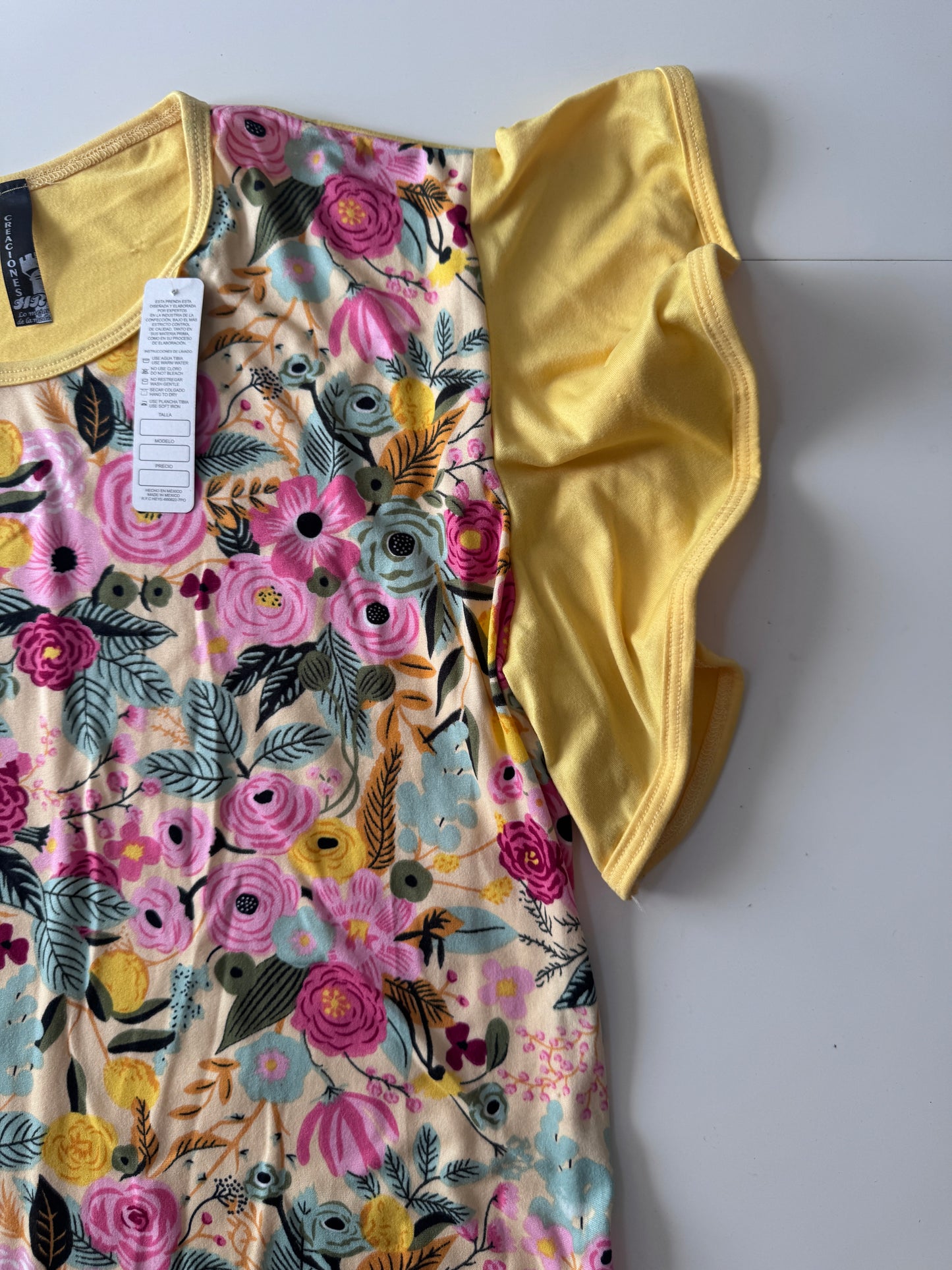 Playera estampada amarilla, Talla M/L, Mujer, Creaciones HR