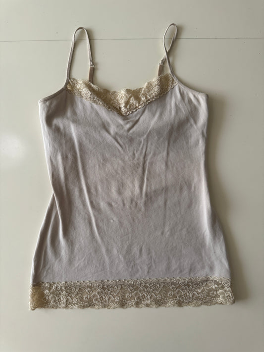 Blusa de tirantes beige, Talla M, Mujer, Express