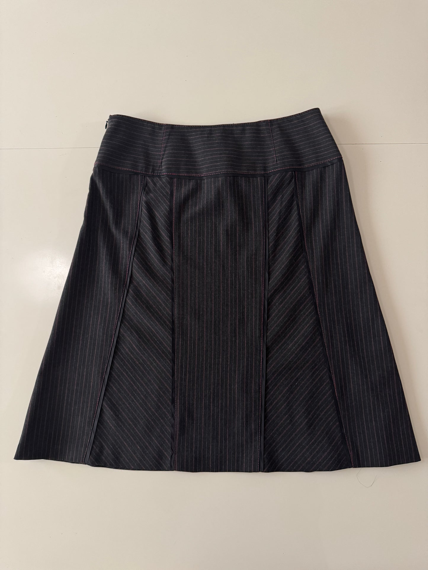 Falda de rayas negra, Talla 6, M, Mujer, Julio Studio
