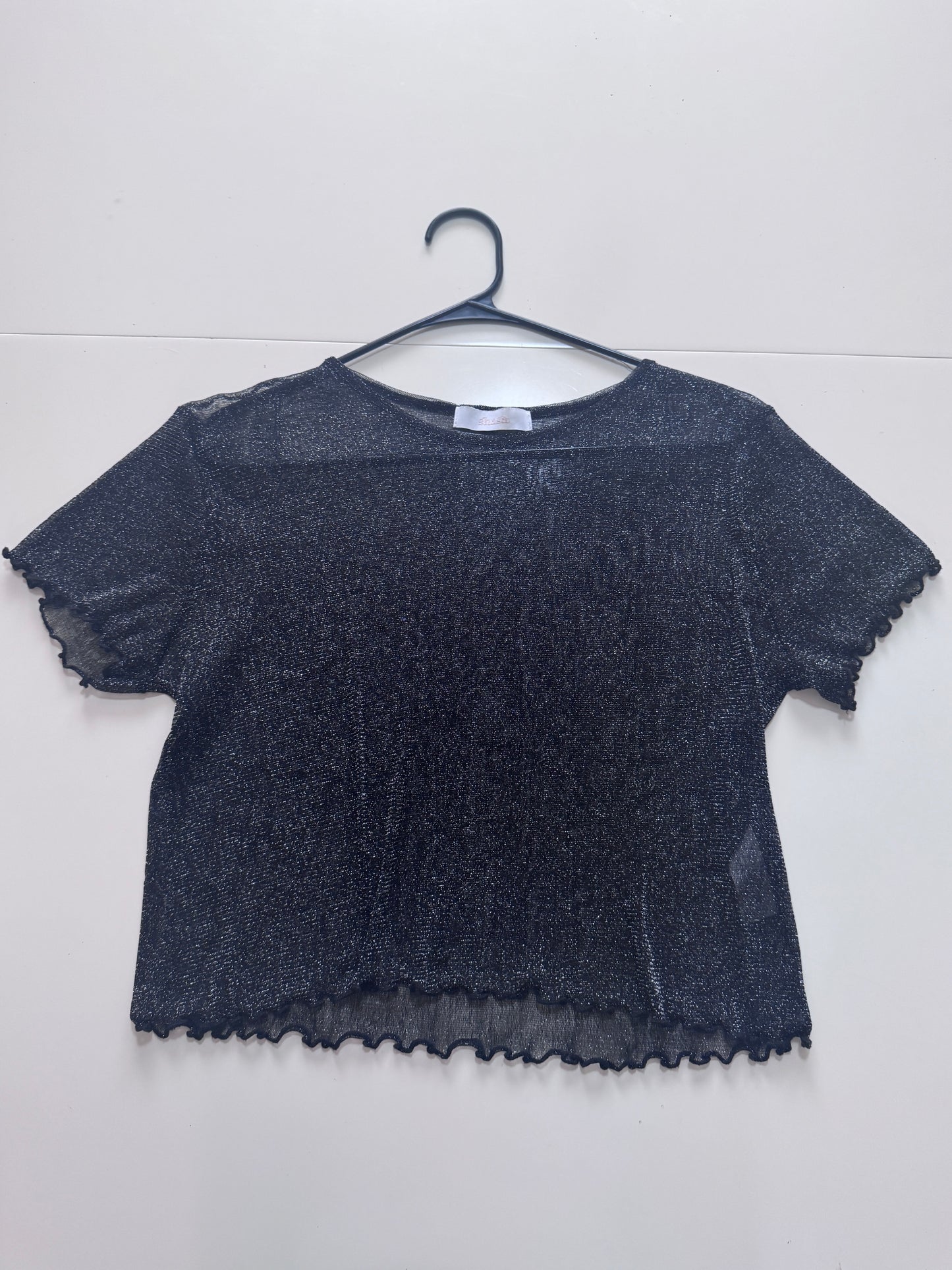 Blusa de mesh metalica, Talla M, Mujer, Shasa