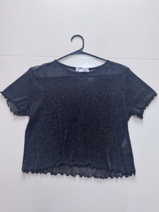 Blusa de mesh metalica, Talla M, Mujer, Shasa