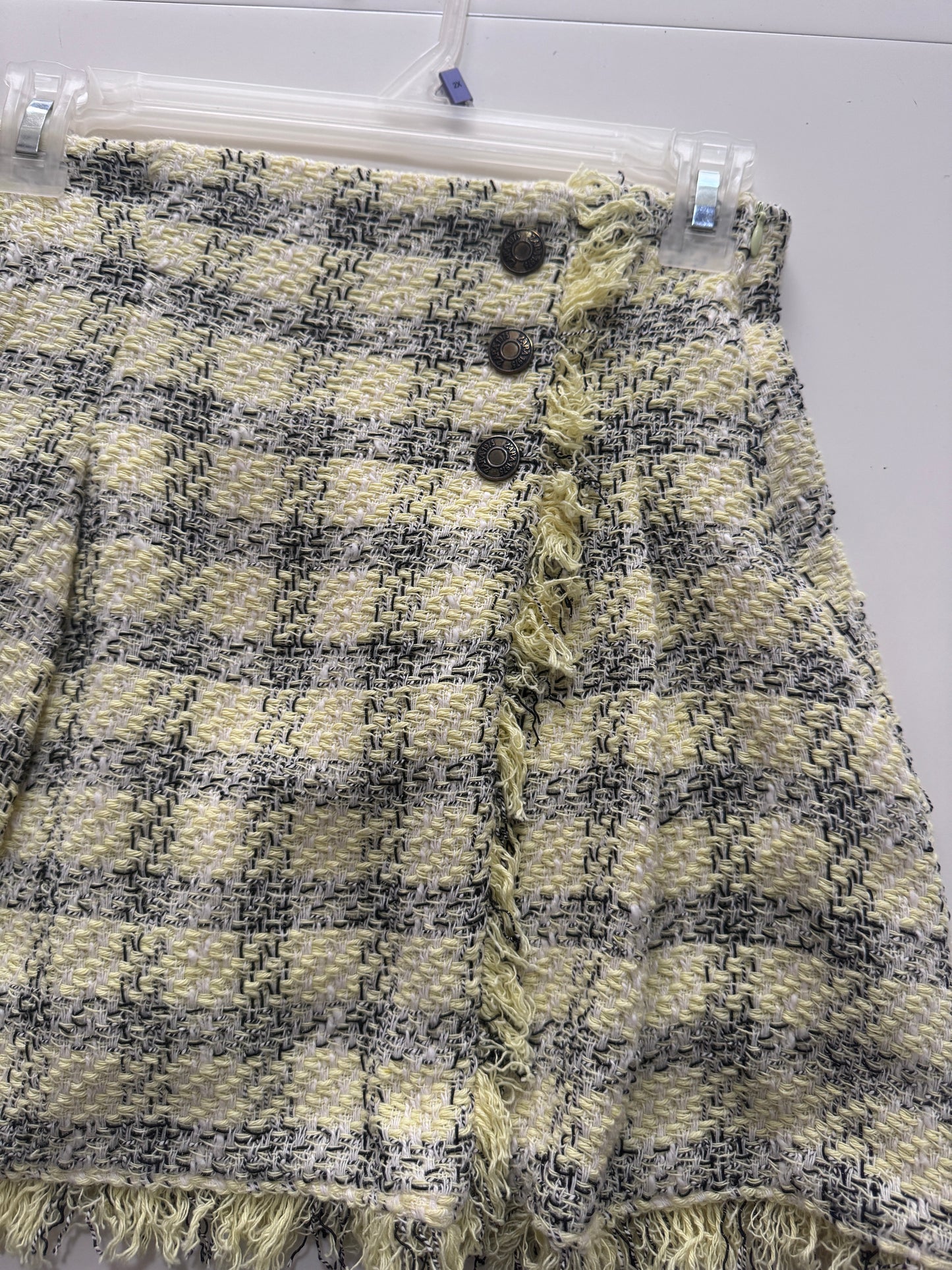 Falda de tweed amarilla, Talla Xs, 24, Mujer, Zara