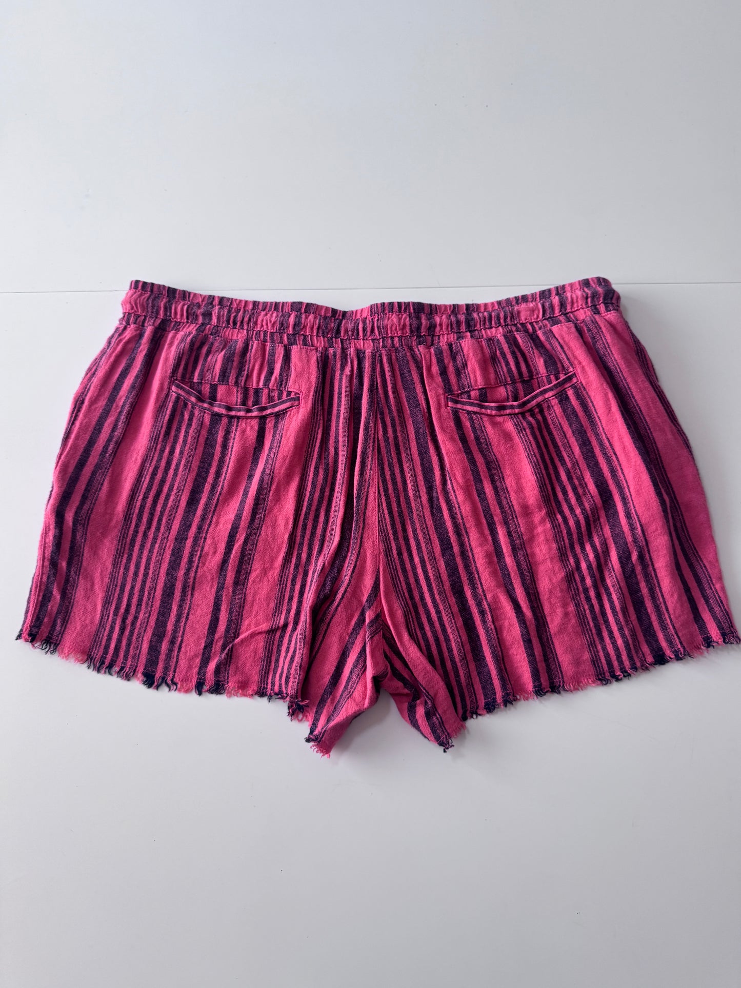 Shorts de lino de rayas, Talla XXL, 2XL, Mujer, Time and Tru