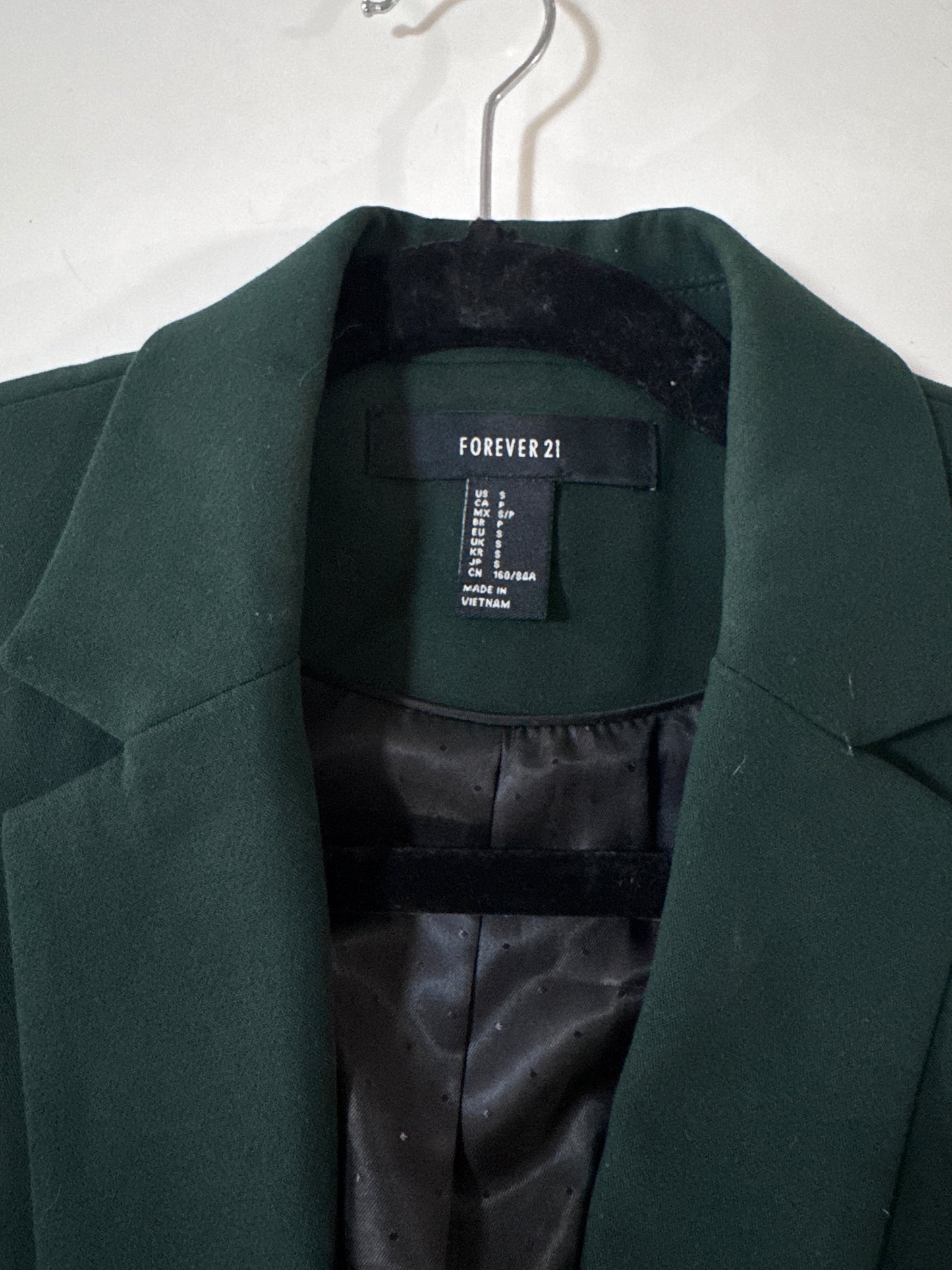 Blazer verde, Talla S, Mujer, Forever 21